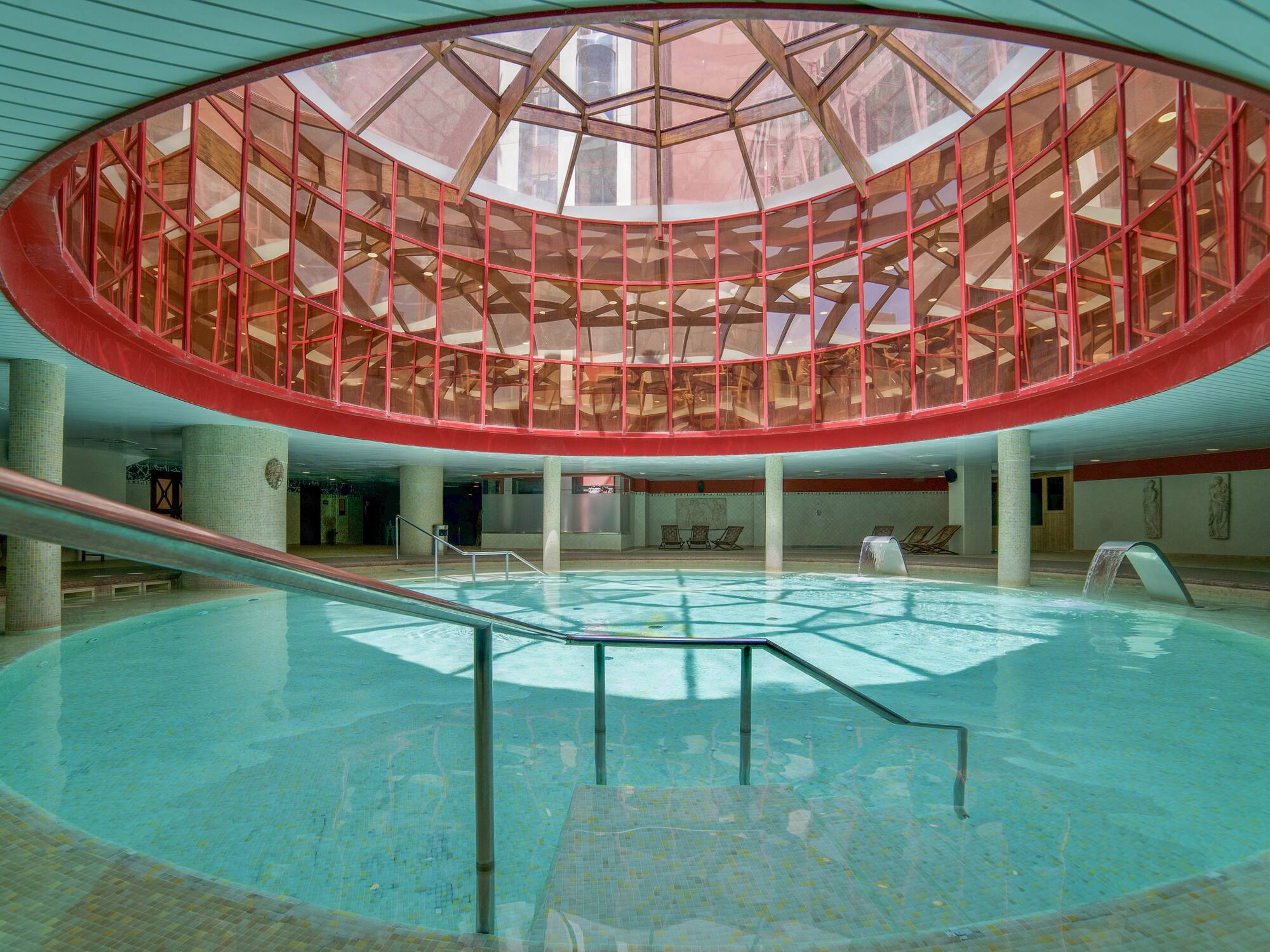 a pool inside a building