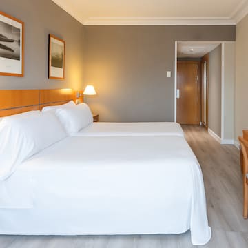 a bed in a room