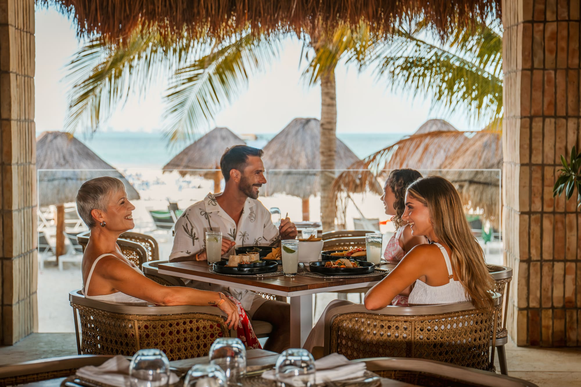 a group of people sitting at a table