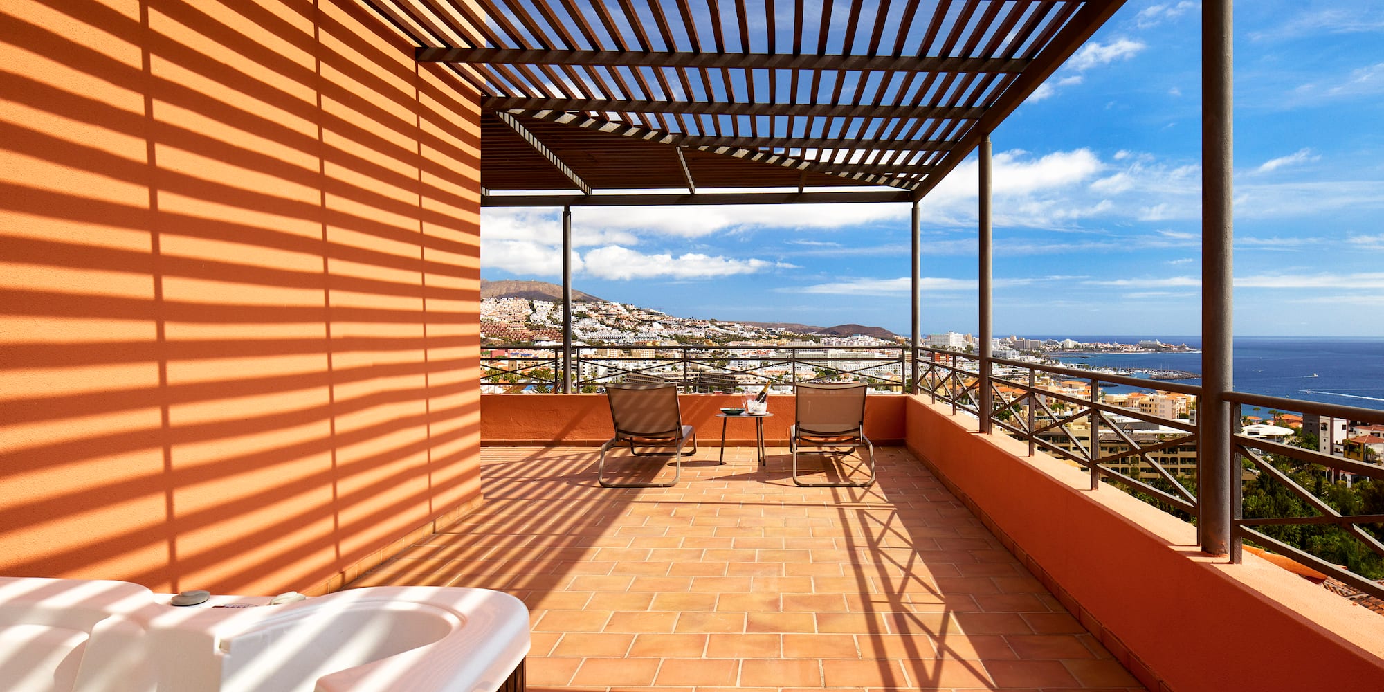a hot tub on a patio