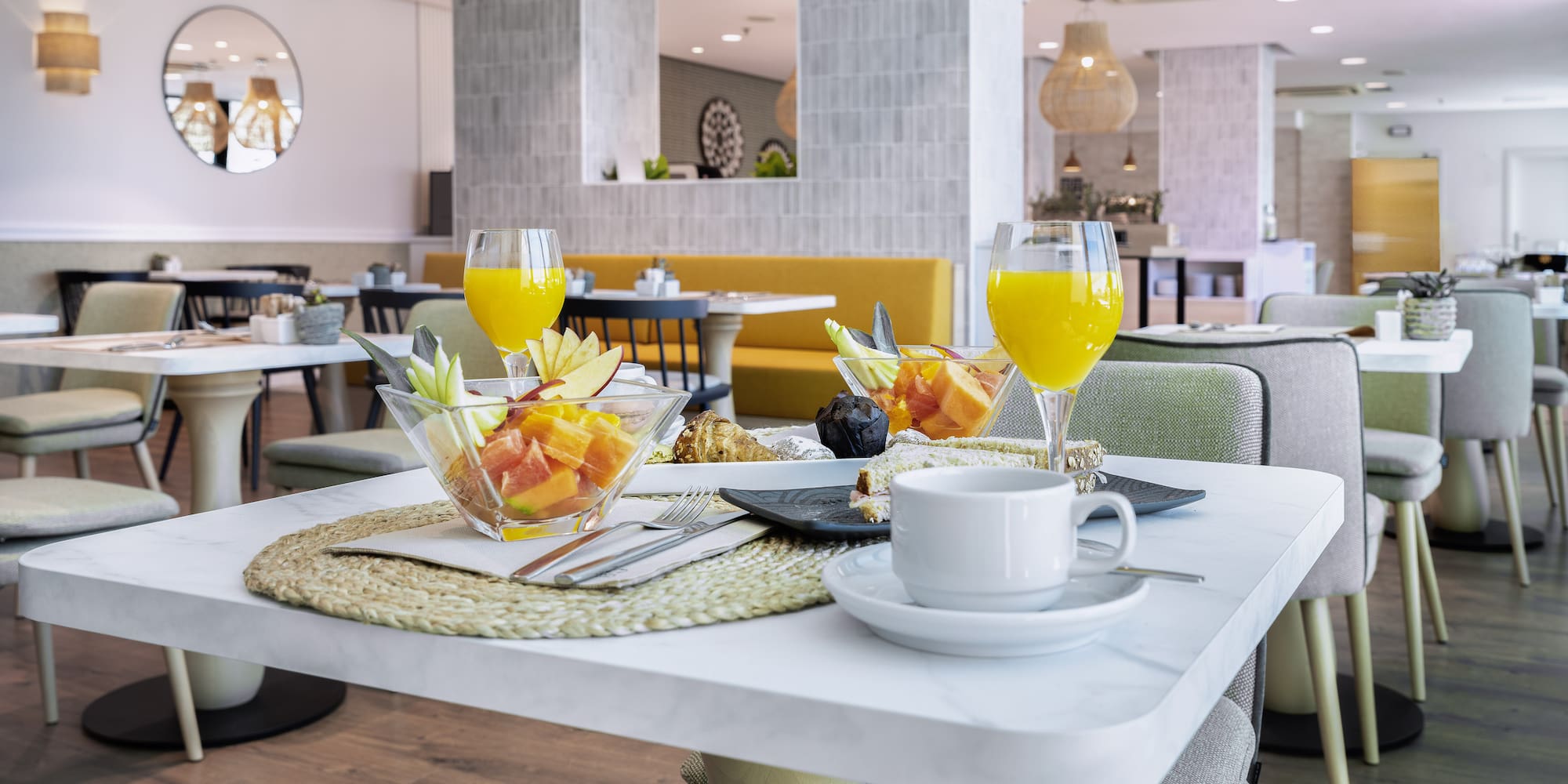 a table with food on it