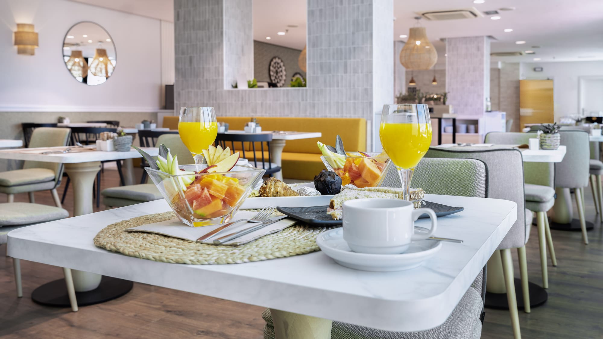 a table with food on it