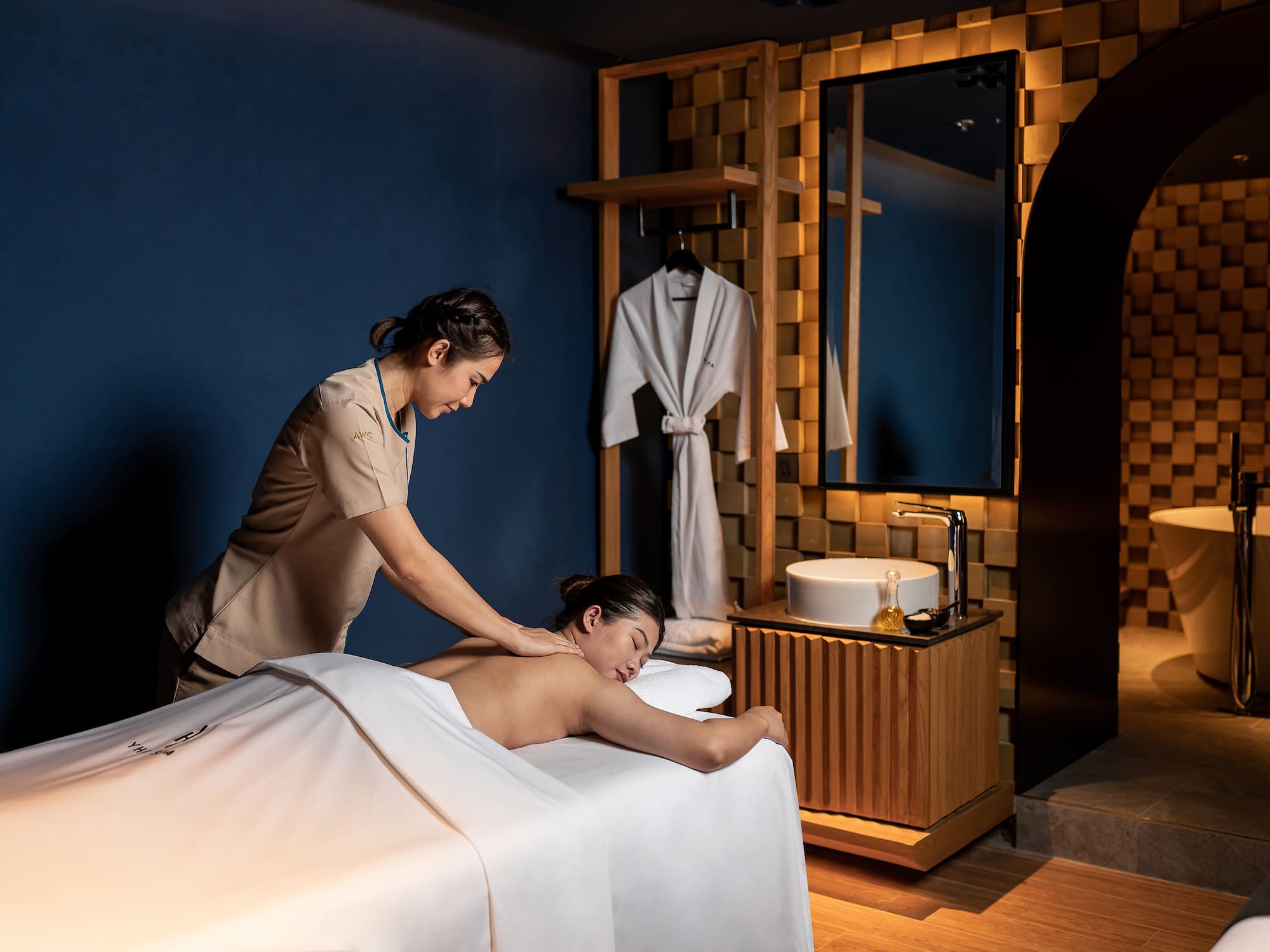 a woman getting a massage