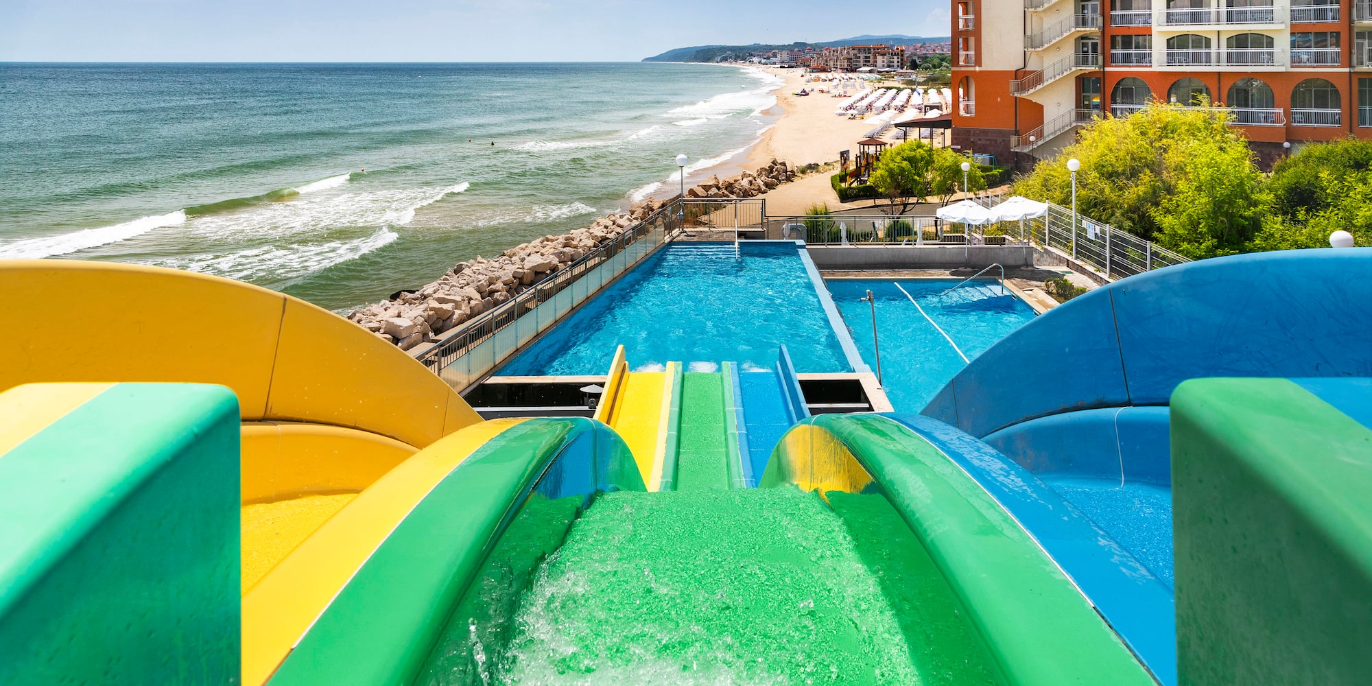 water slide at a water park