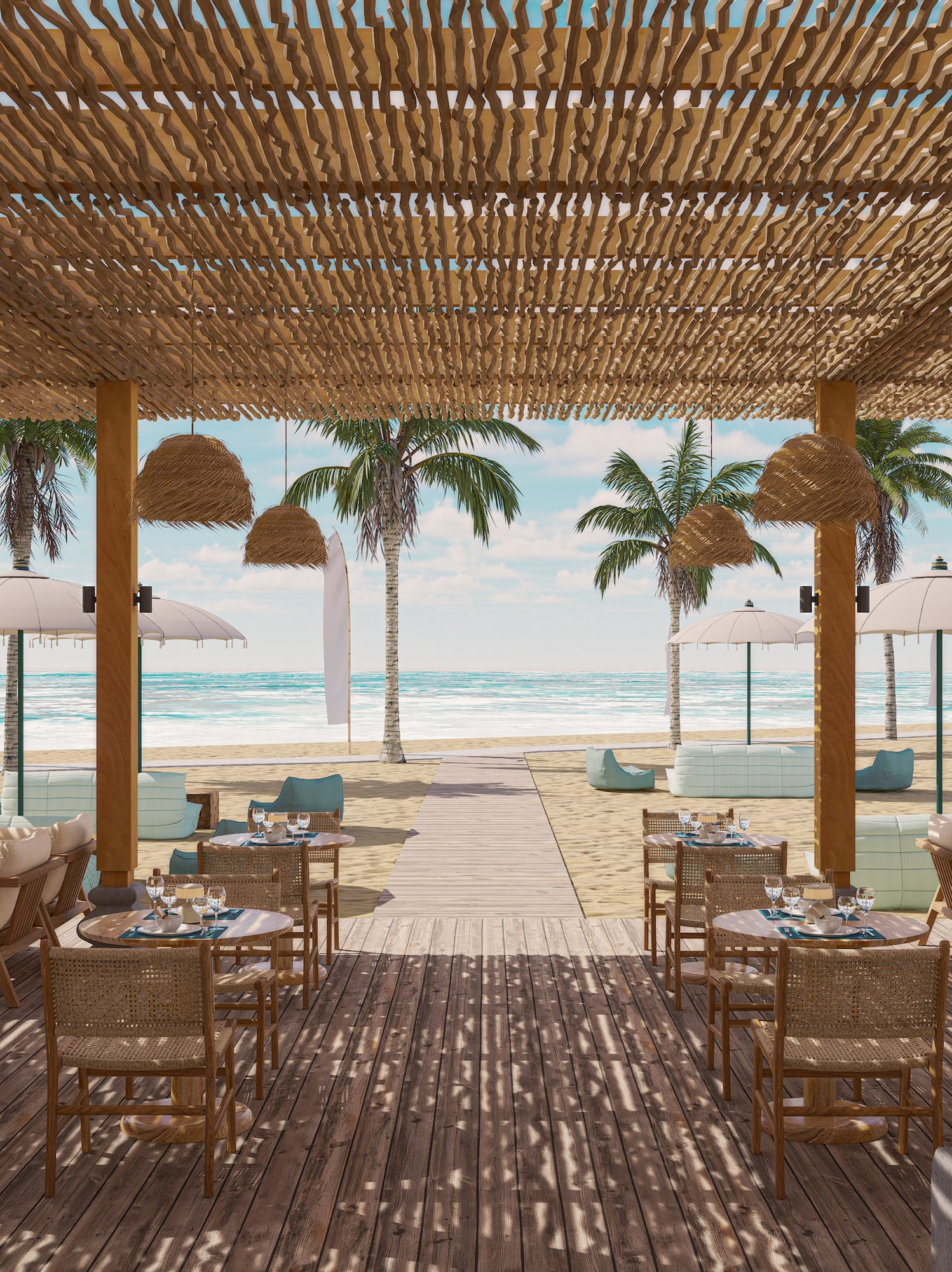 a restaurant on a beach