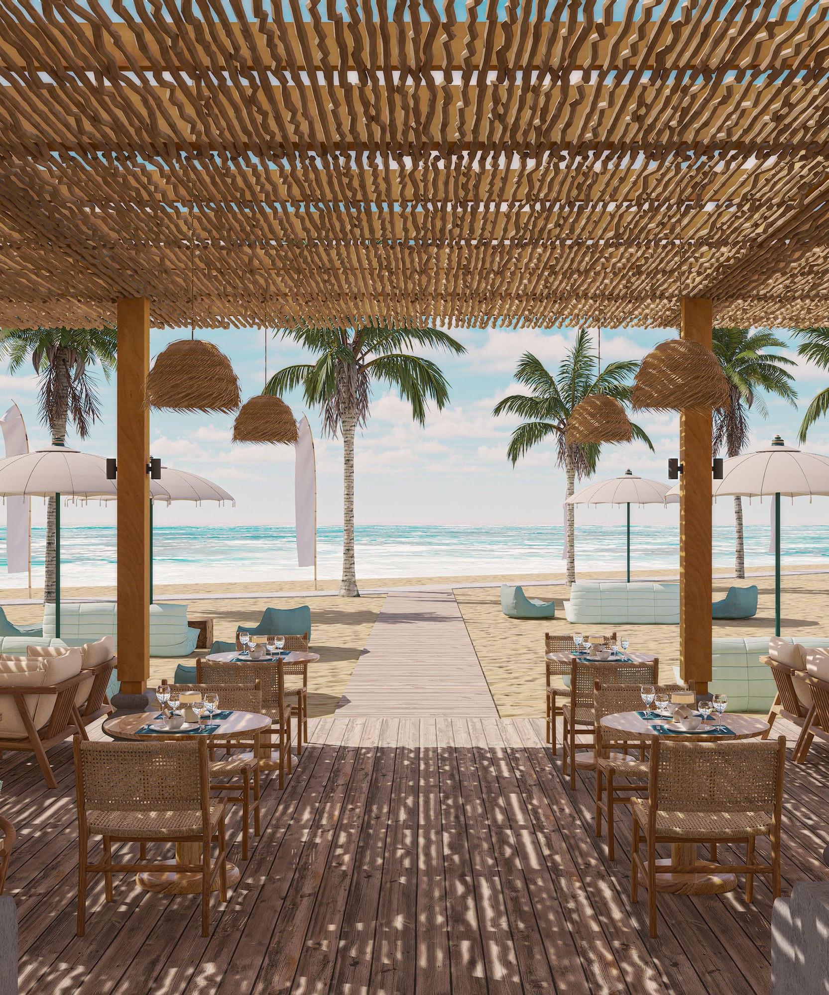 a restaurant on a beach