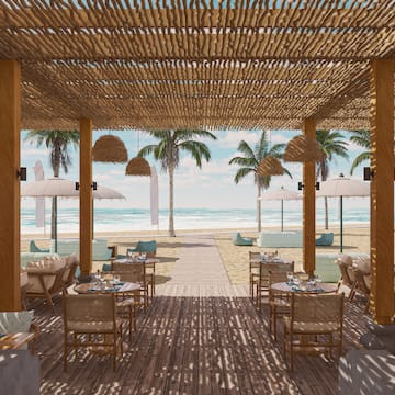 a restaurant on a beach