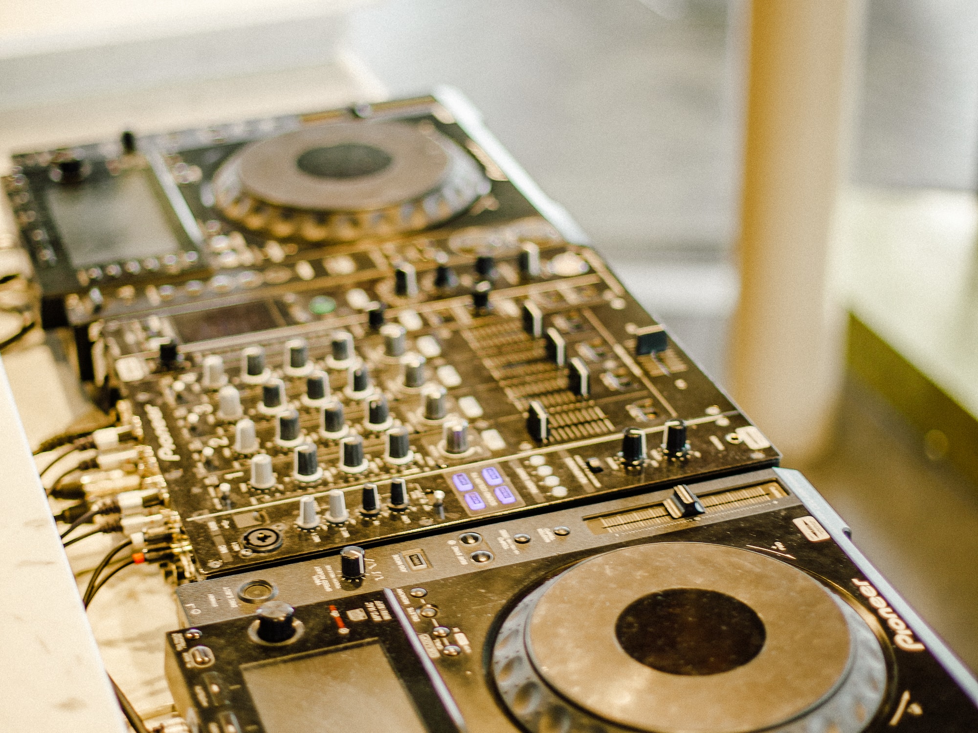 a close up of a dj mixer