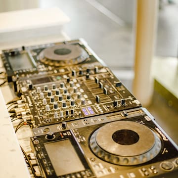 a close up of a dj mixer