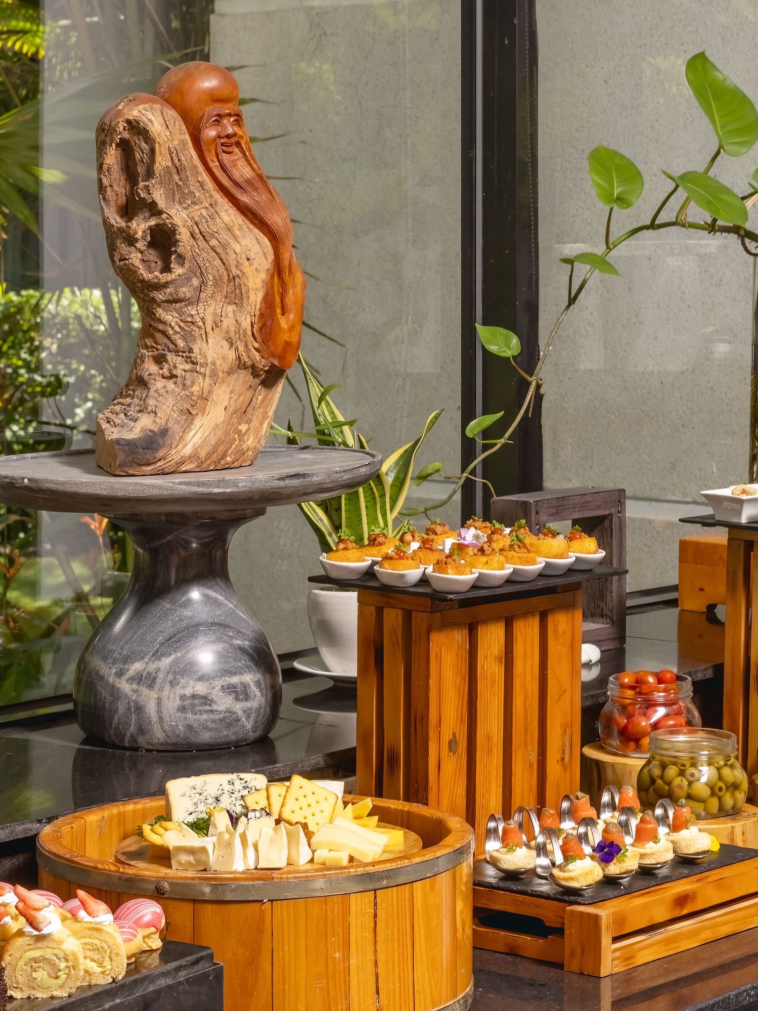 a table with food on it