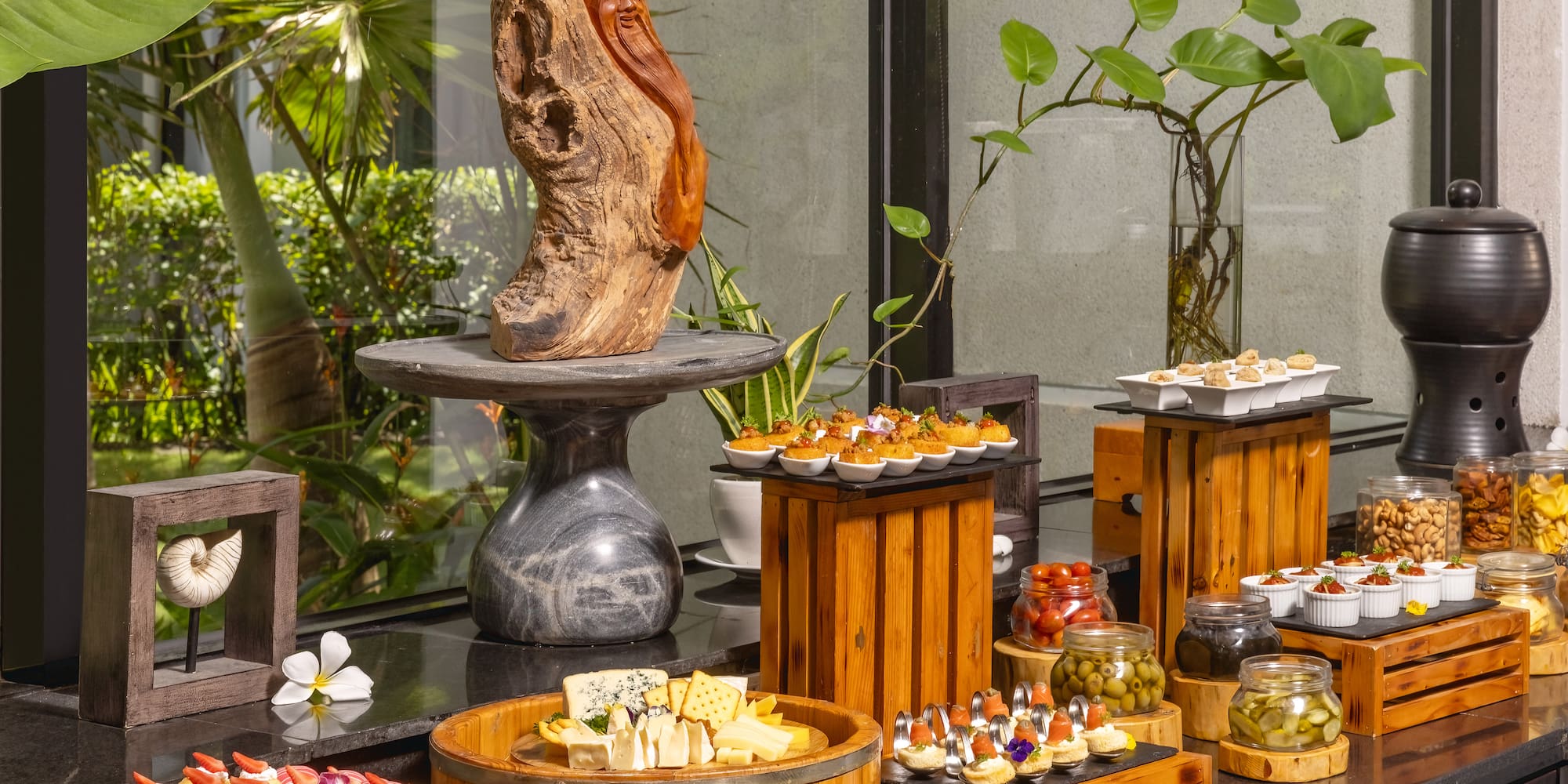 a table with food on it