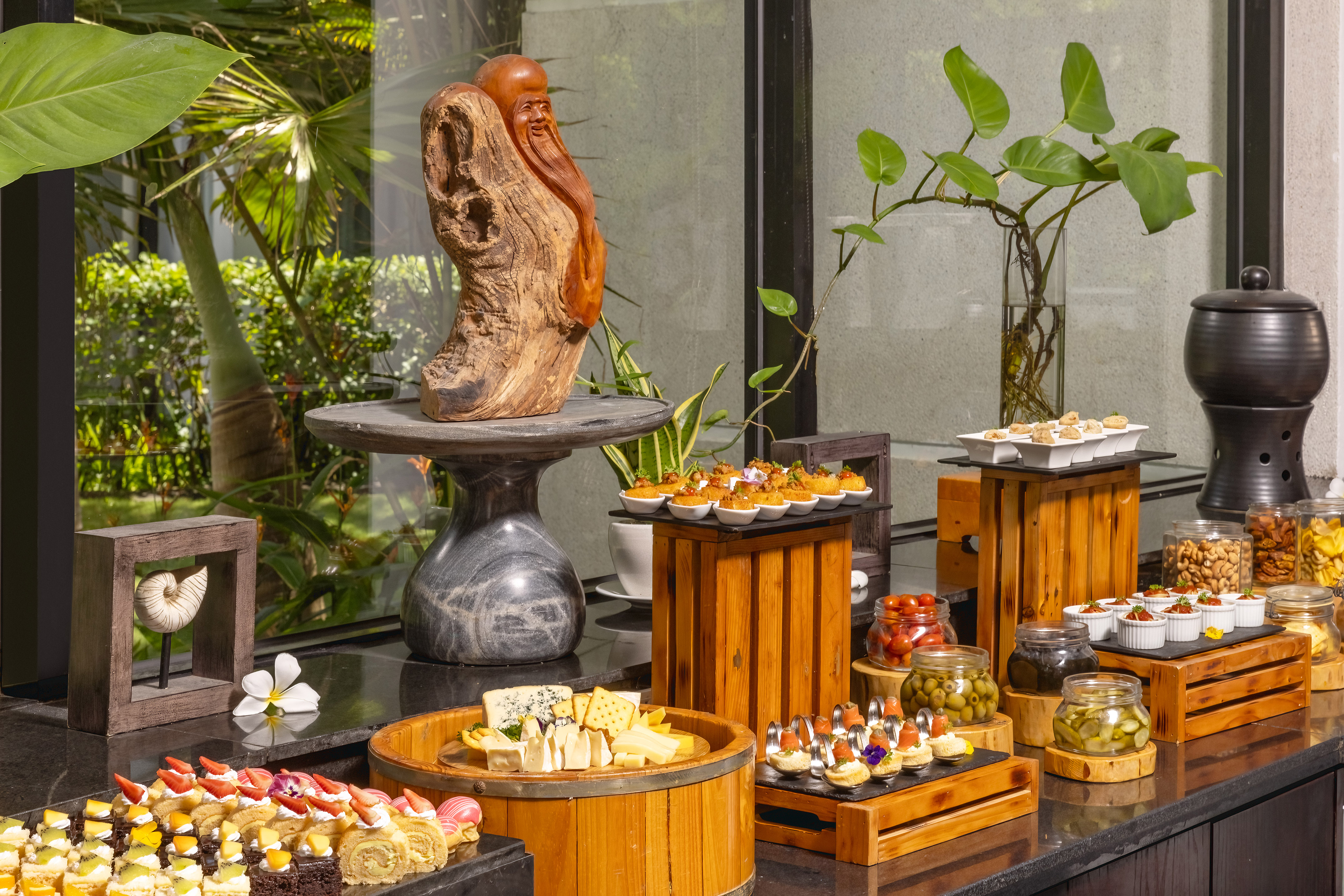 a table with food on it