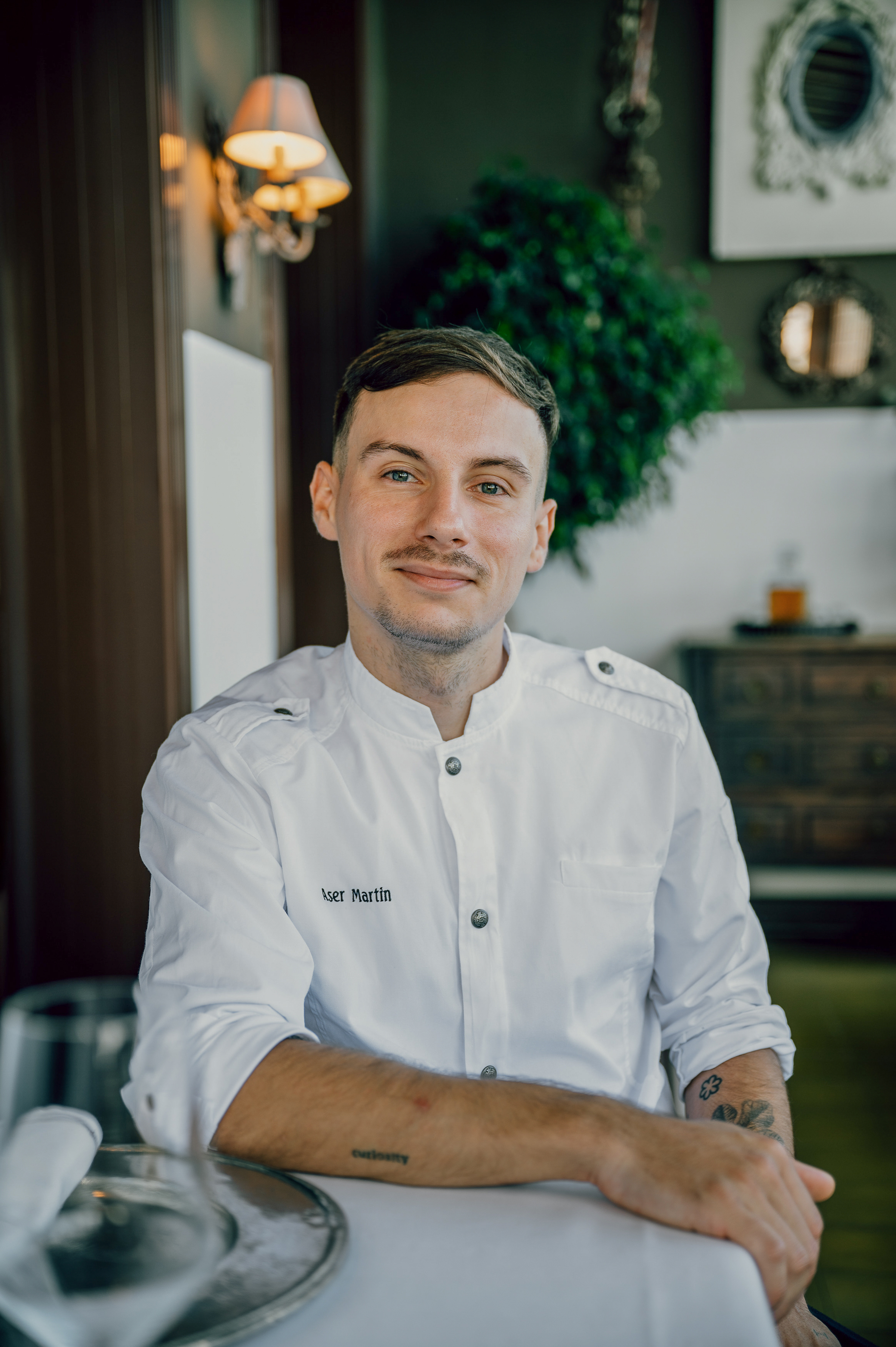 a man in a white shirt