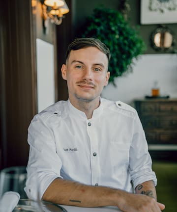 a man in a white shirt