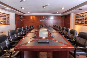 a conference room with chairs and a table