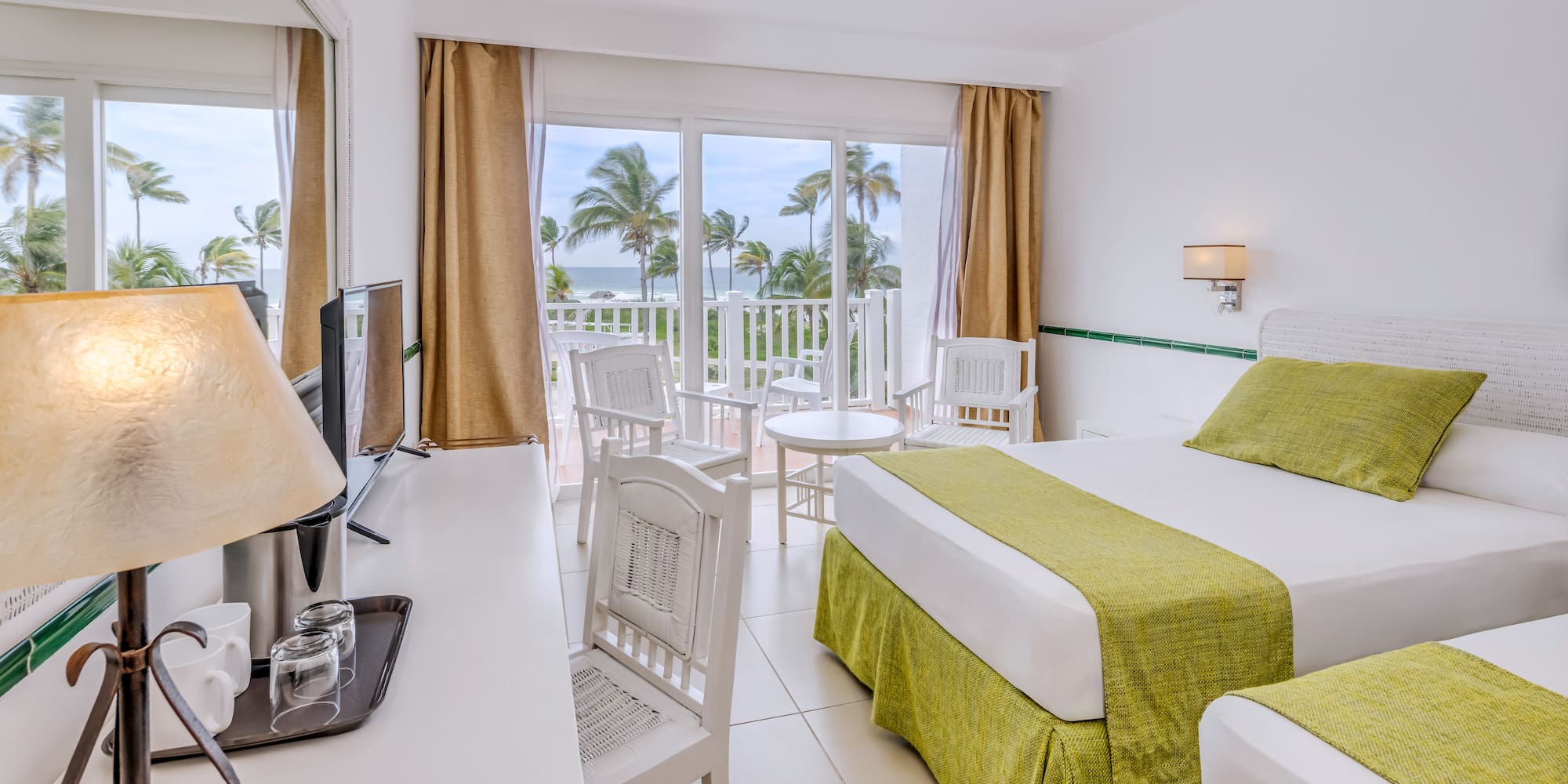 a room with a television and a bed