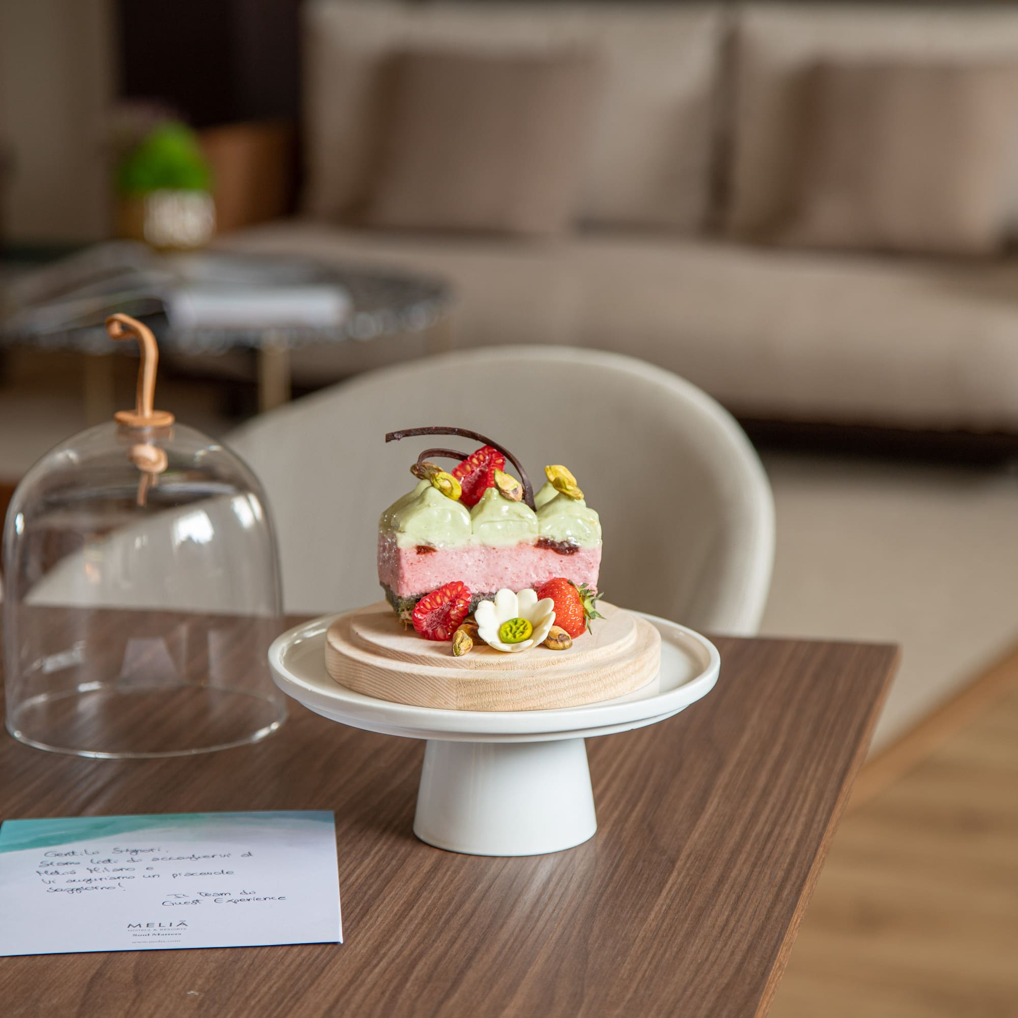 a piece of cake on a table