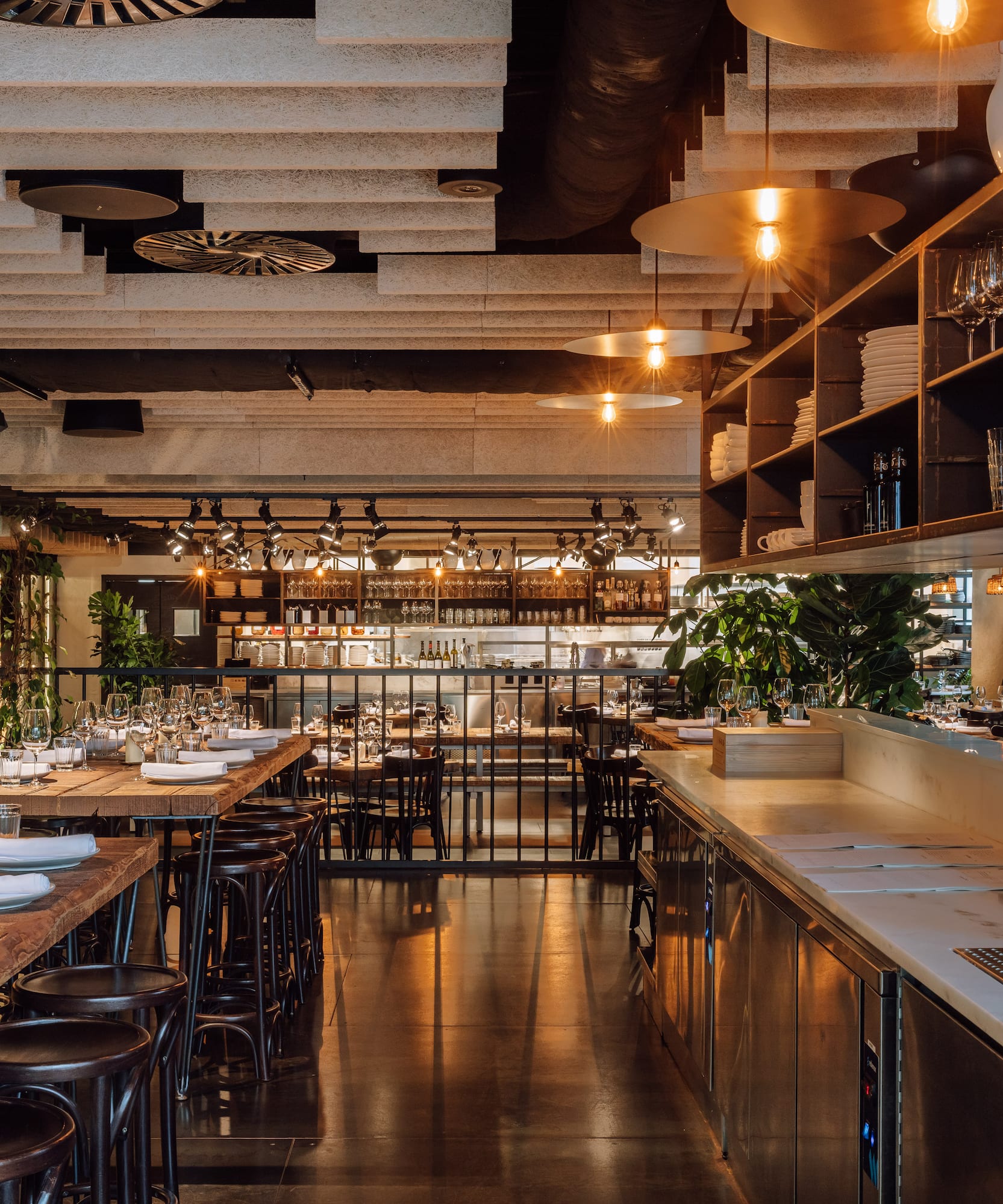 a restaurant with tables and chairs