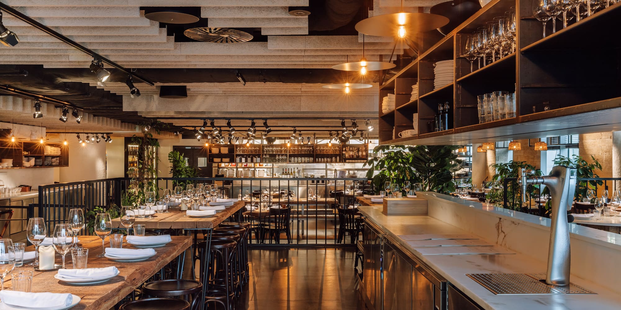 a restaurant with tables and chairs