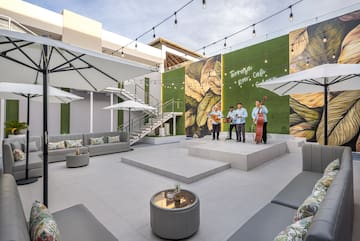 a group of men playing instruments on a stage