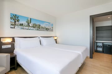 a bed in a room