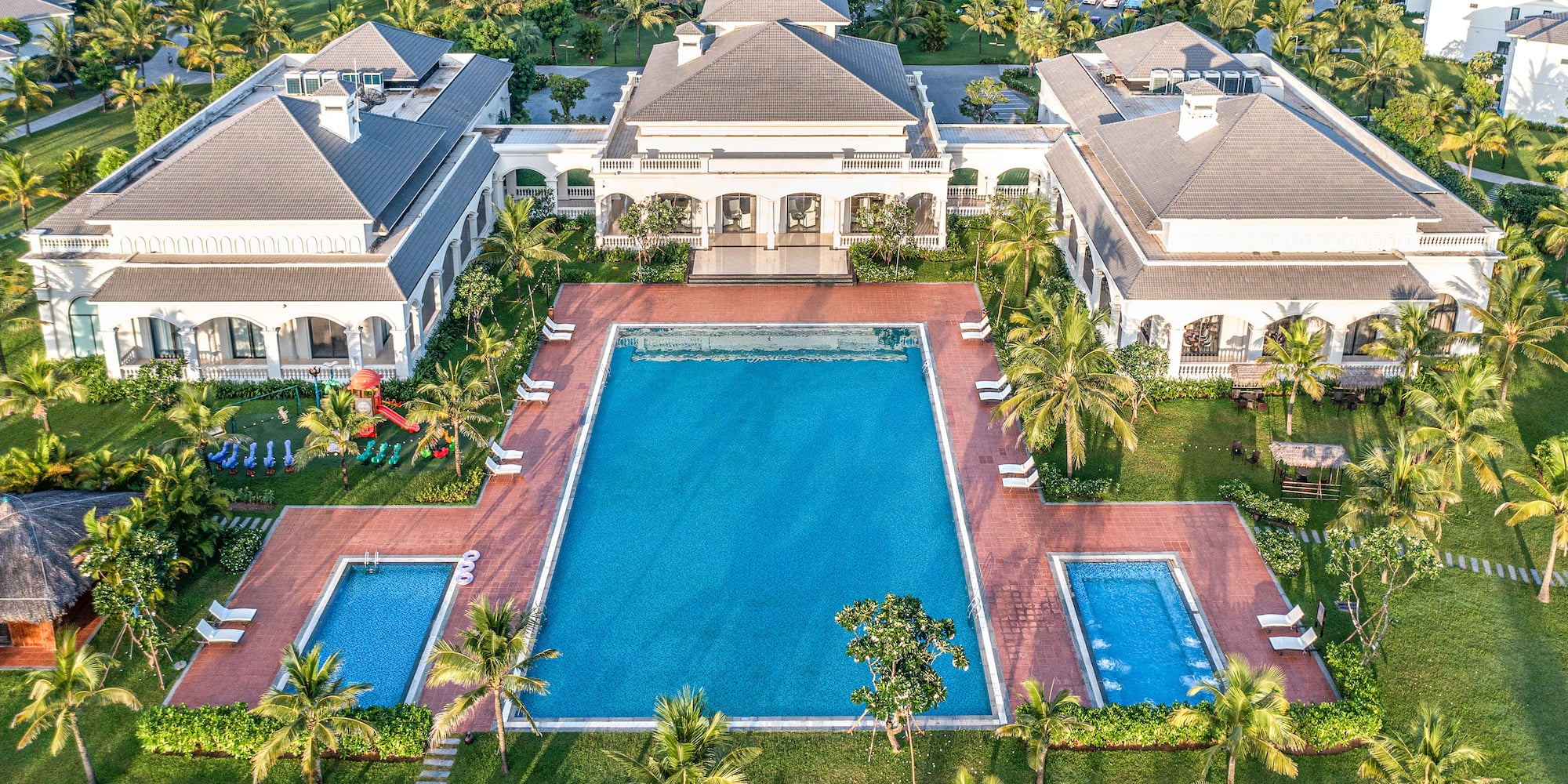 a pool in a large building