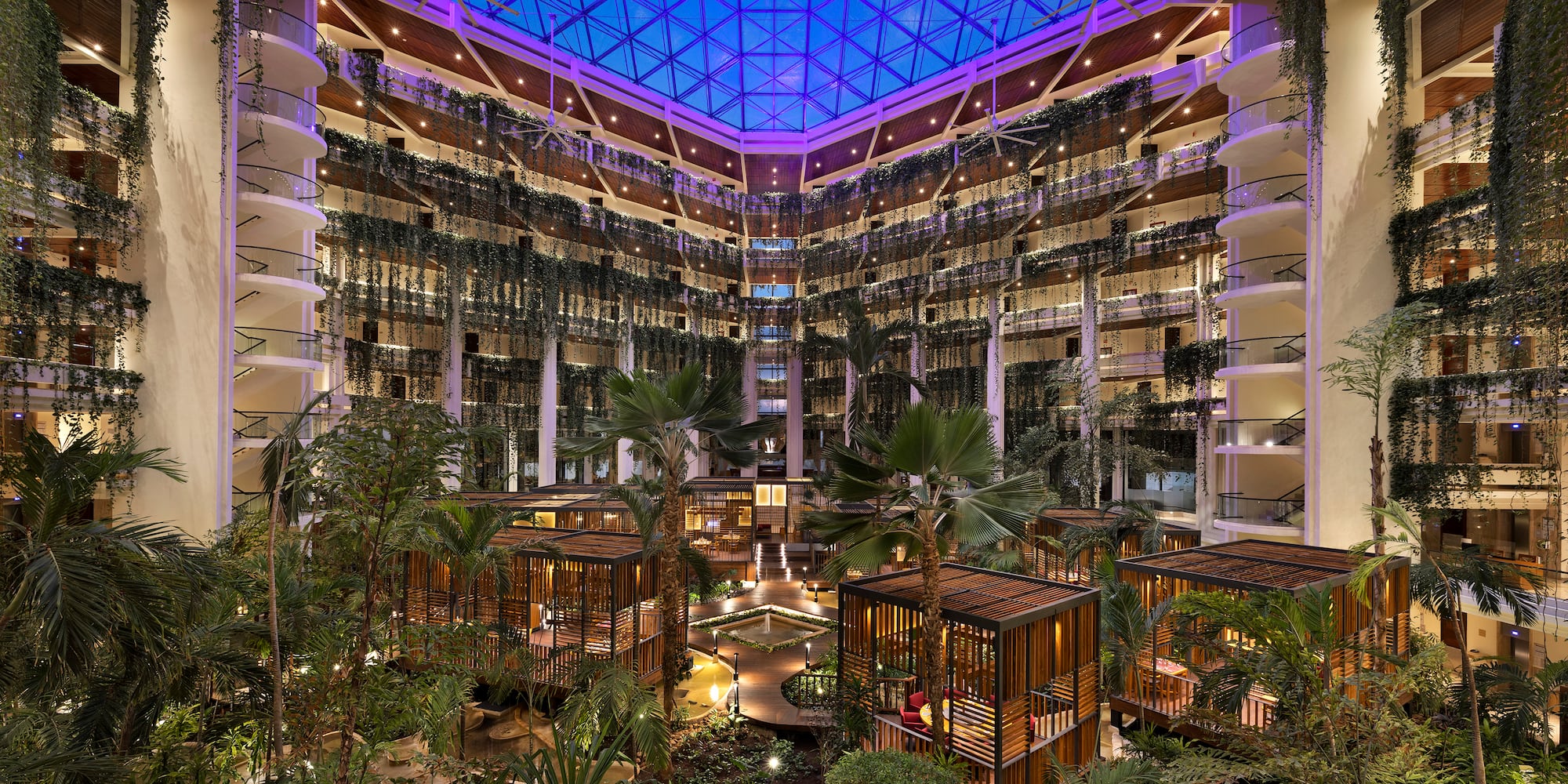 a building with trees and plants