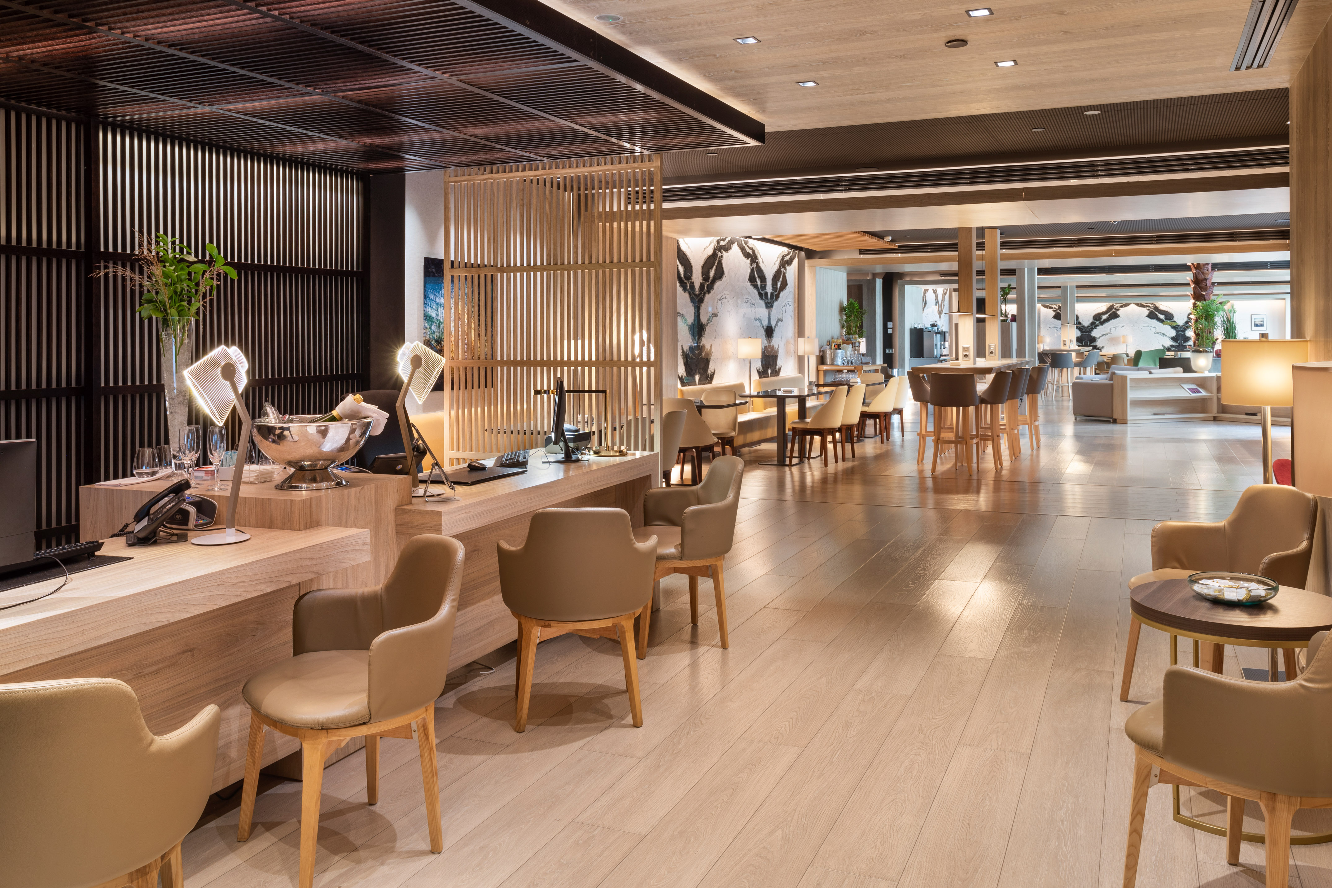 a room with a wood floor and a wood floor and a wood floor