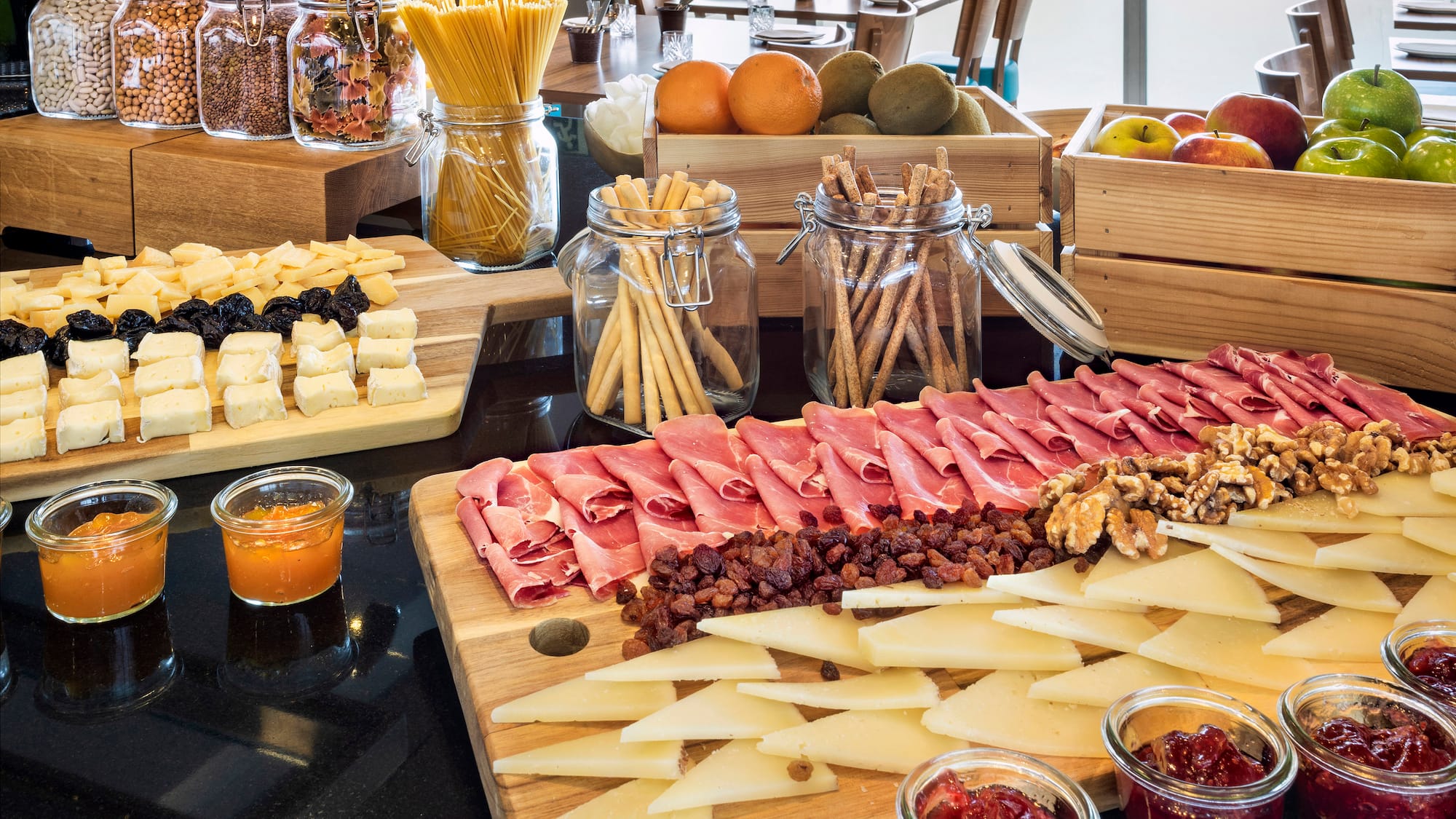a table with food on it