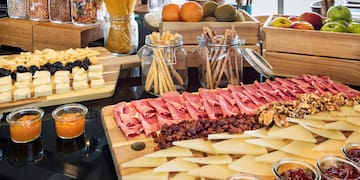 a table with food on it