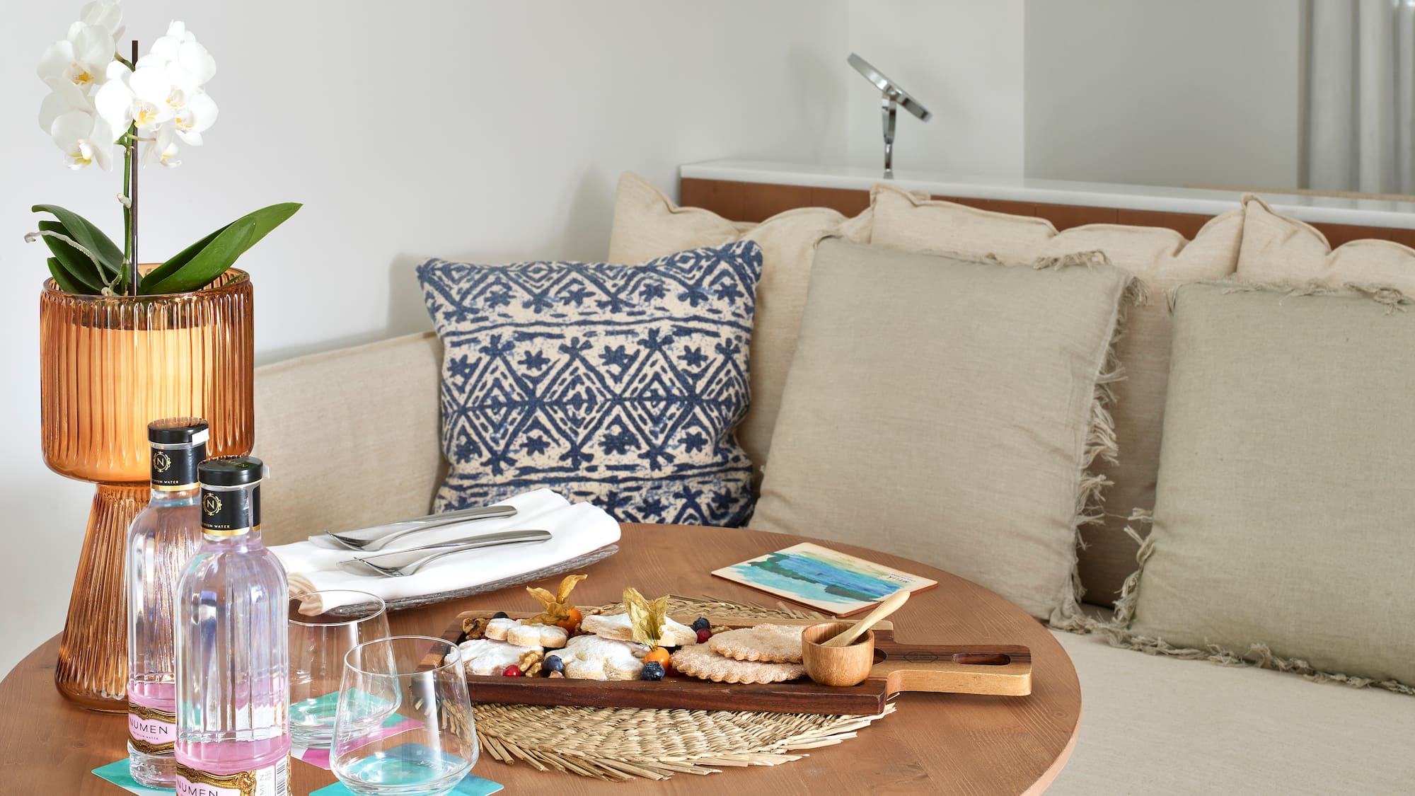 a table with food on it