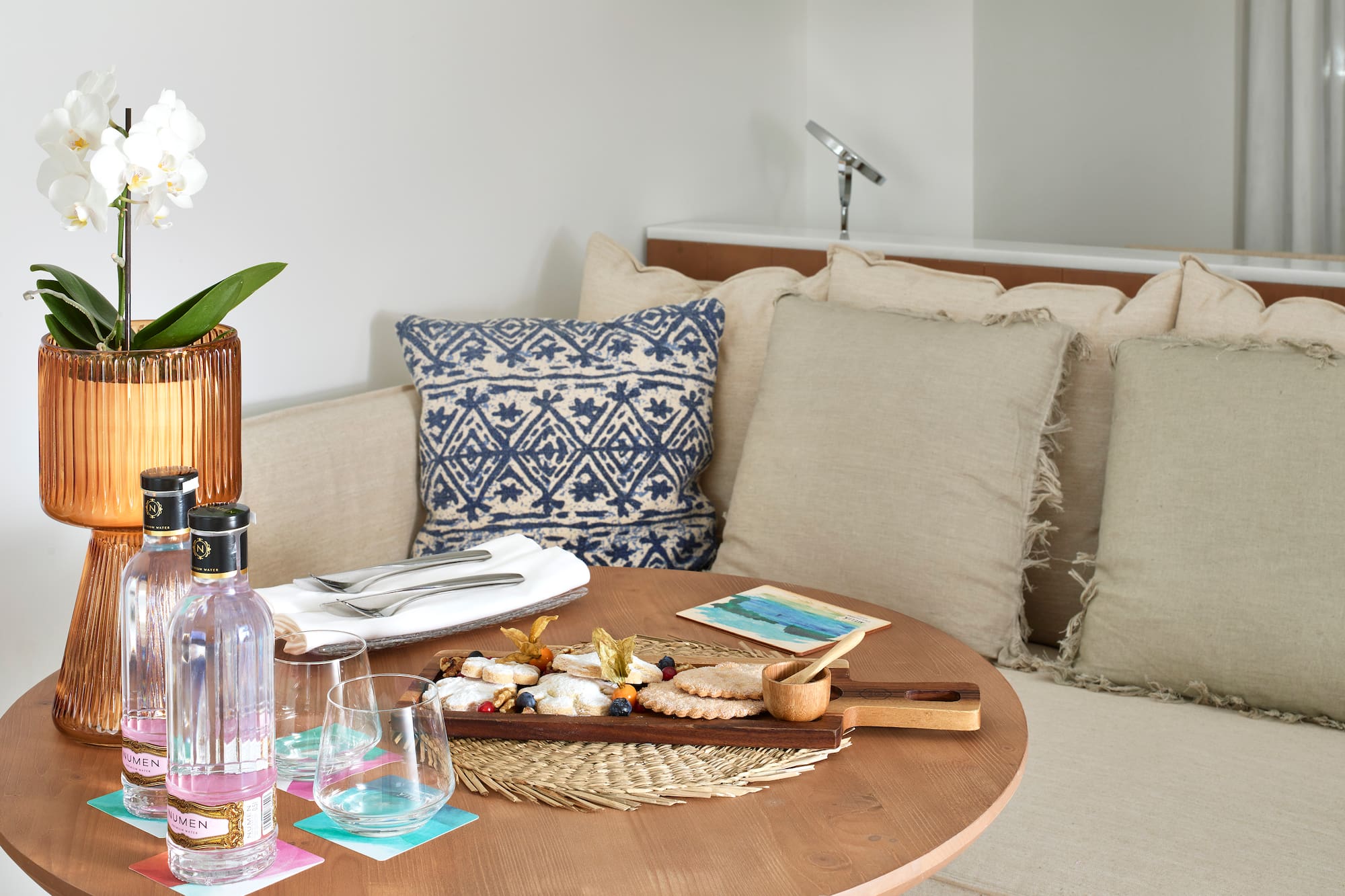 a table with food on it