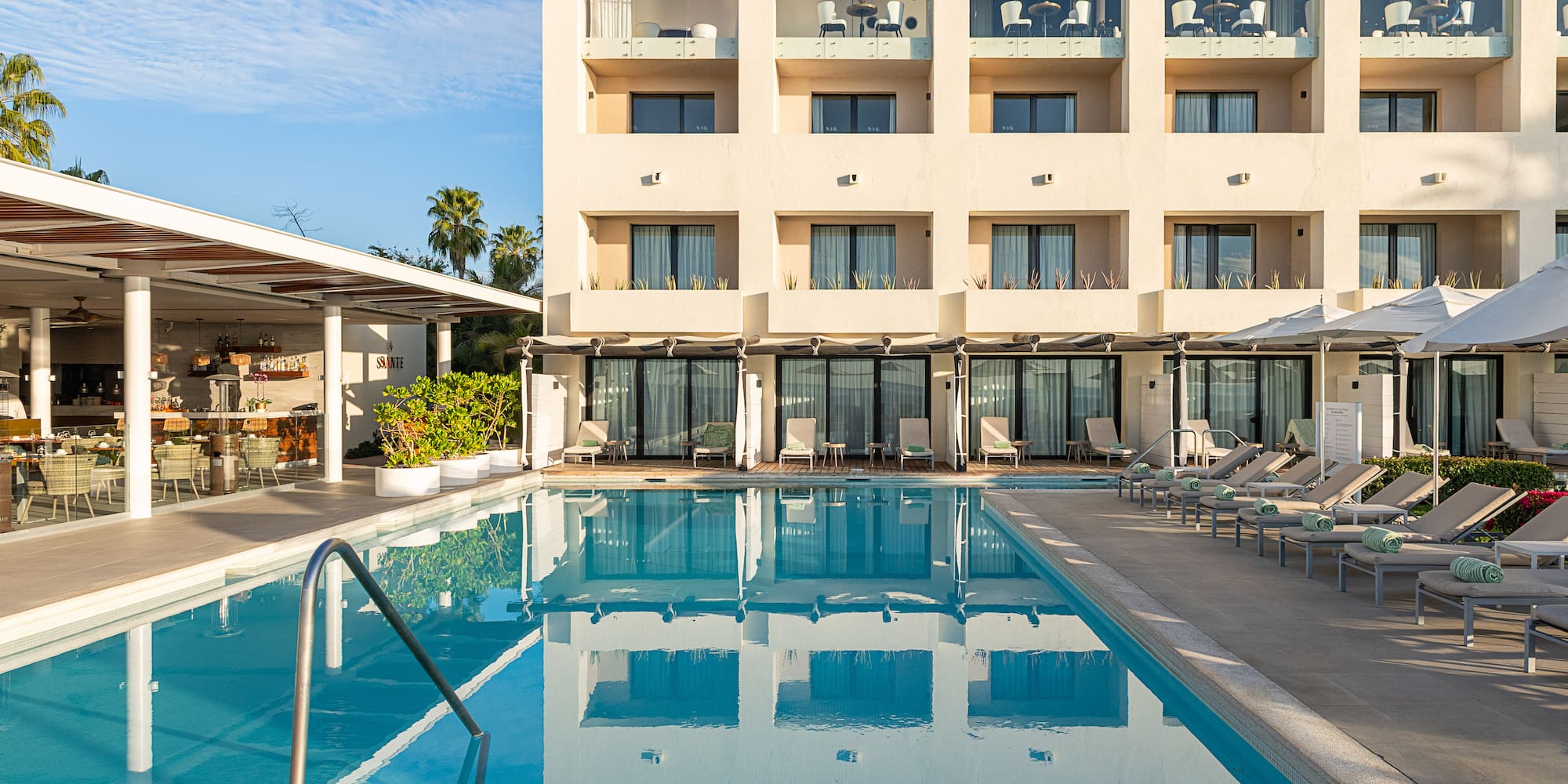 a woman in a swimming pool