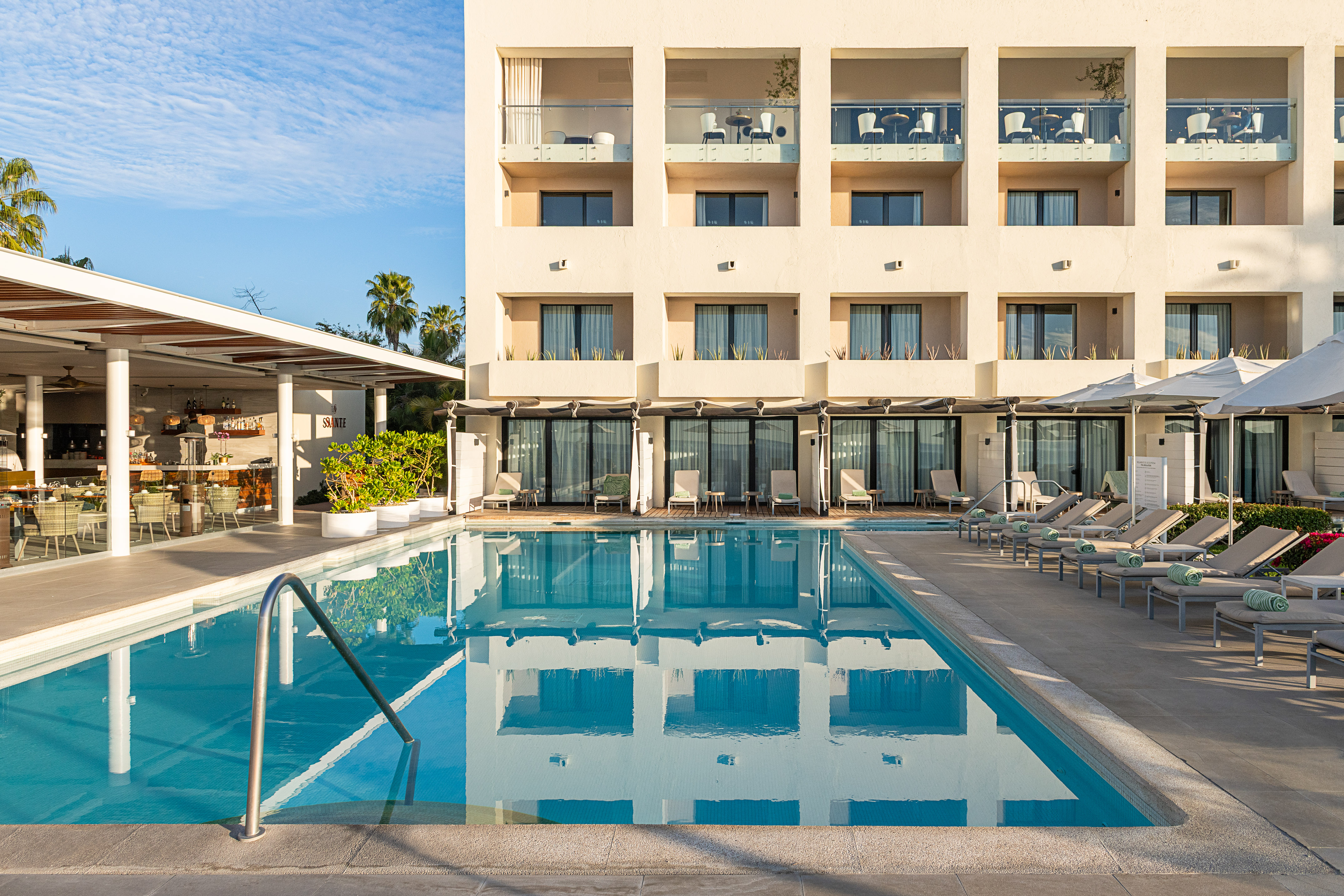 a woman in a swimming pool