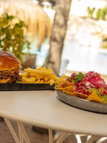 a plate of food on a table