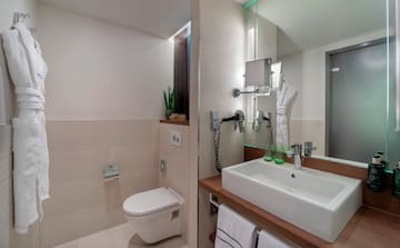a bathroom with a sink and toilet