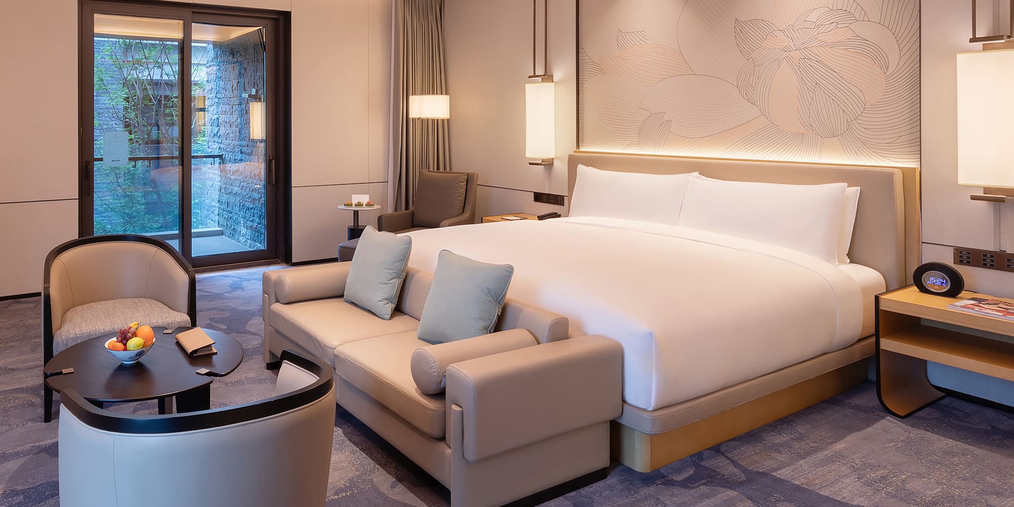 a room with a bed and a couch