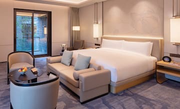 a room with a bed and a couch