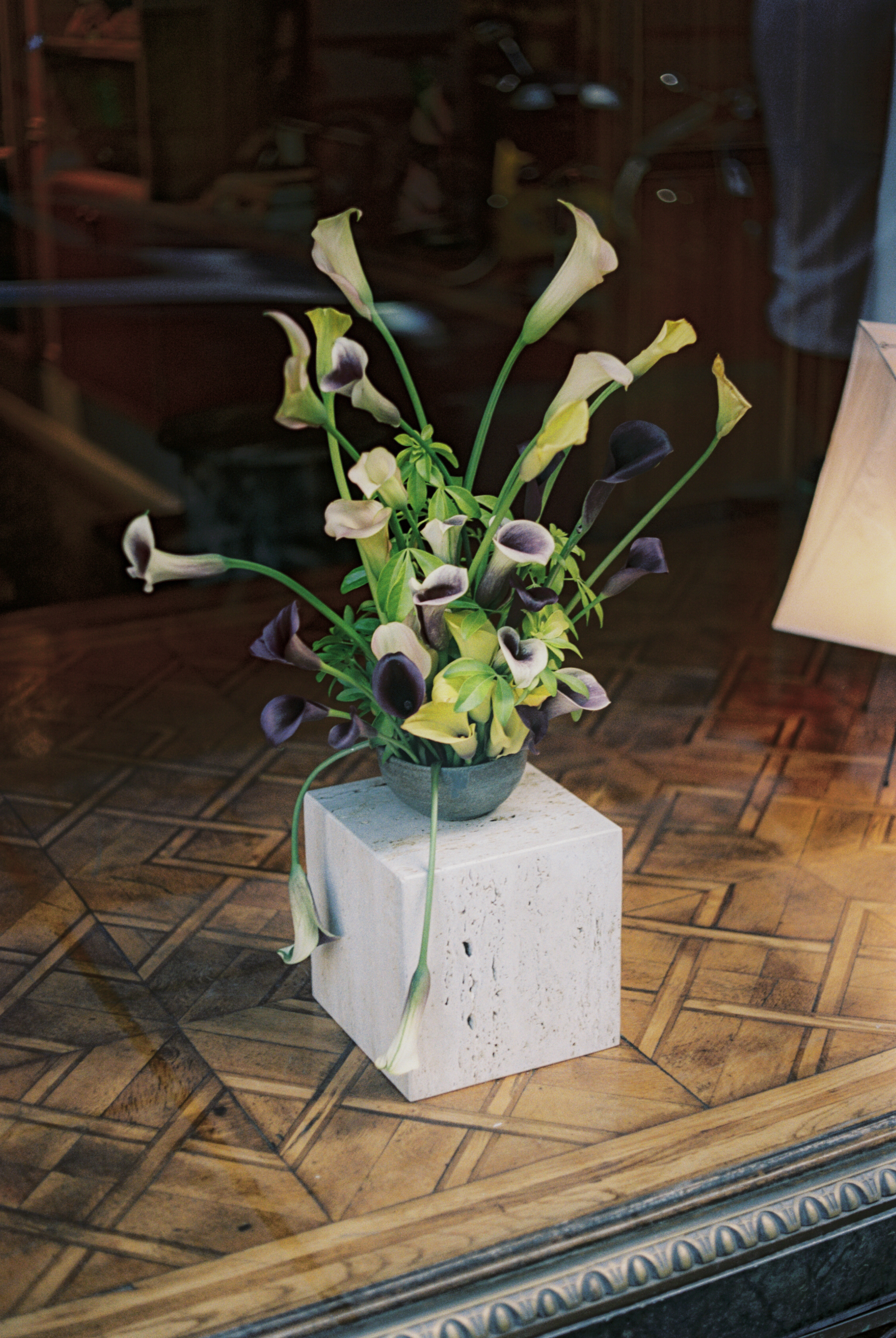 a vase of flowers on a table