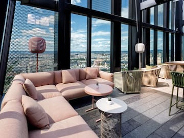 a room with a large window