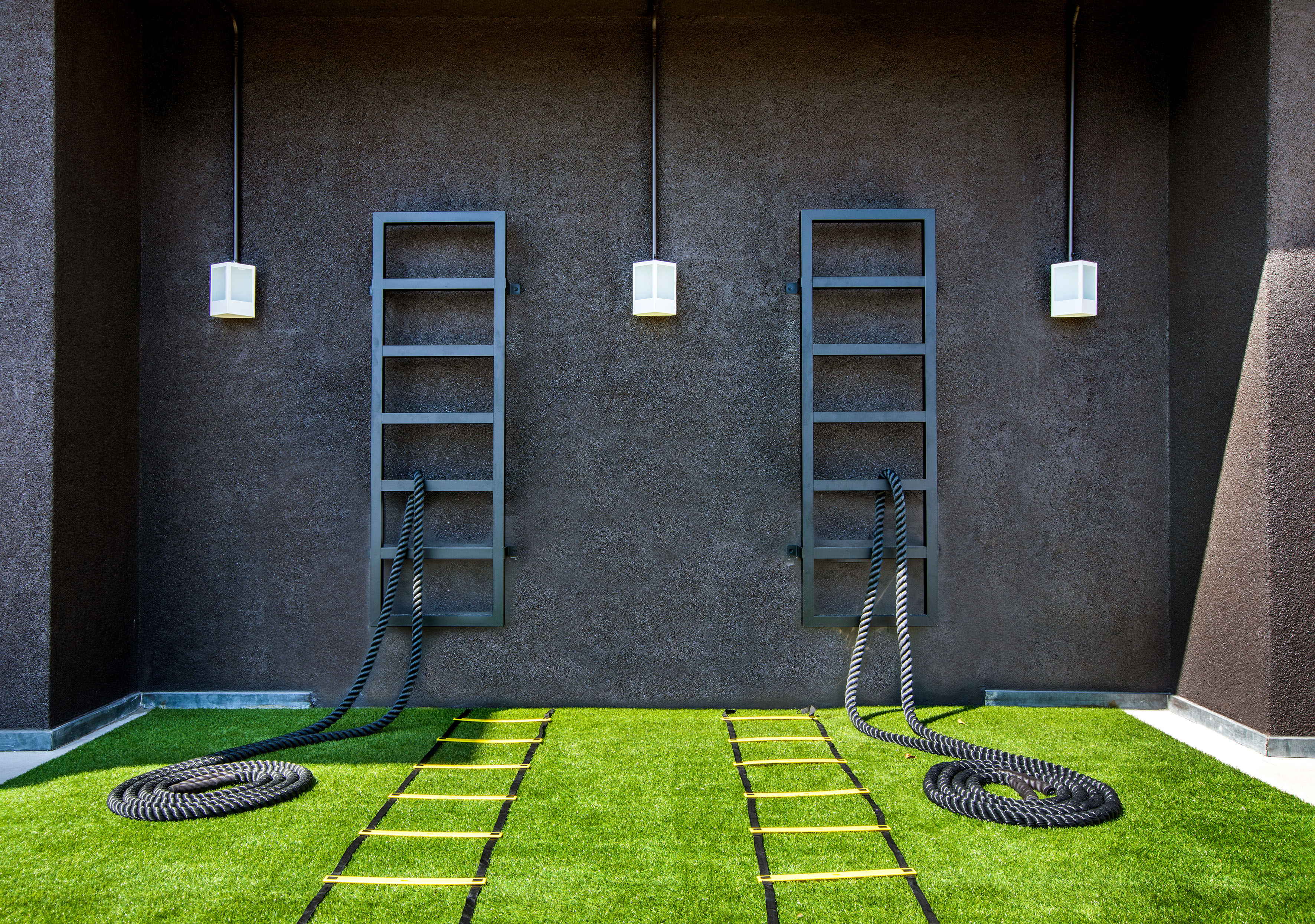 a ladders and ladders on a wall