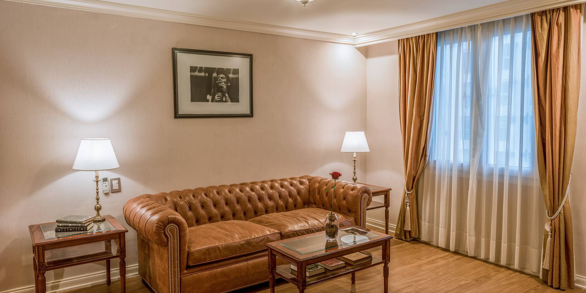 a living room with a couch and a coffee table