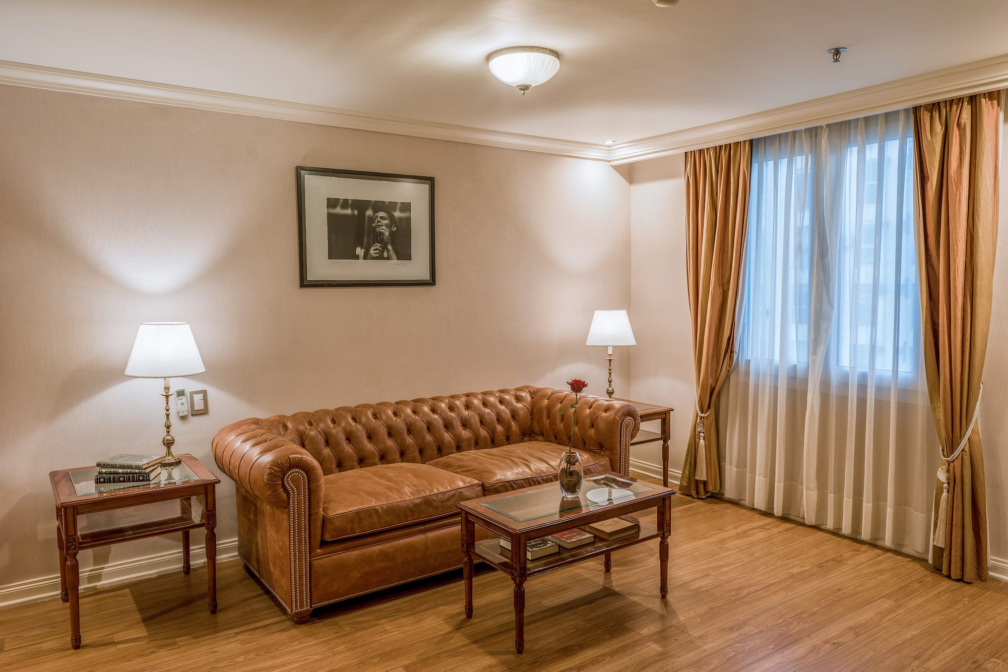 a living room with a couch and a coffee table