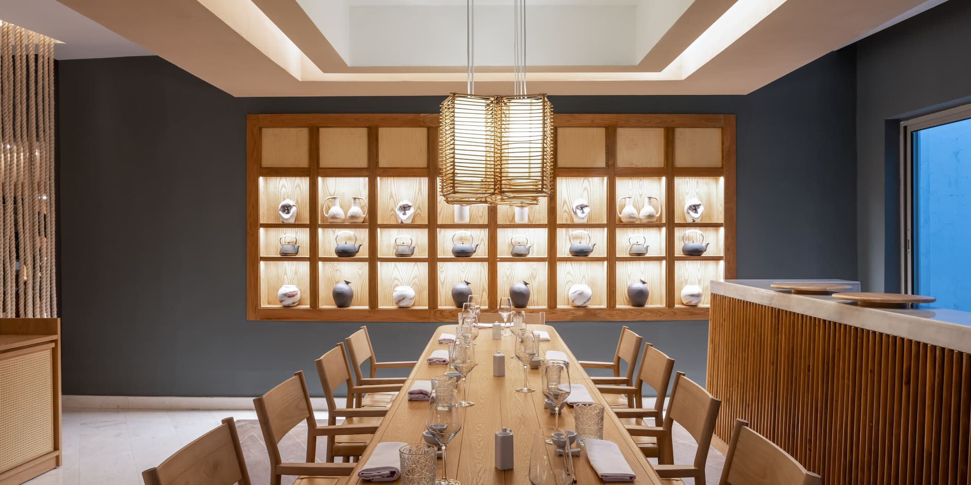 a table set for a dinner party