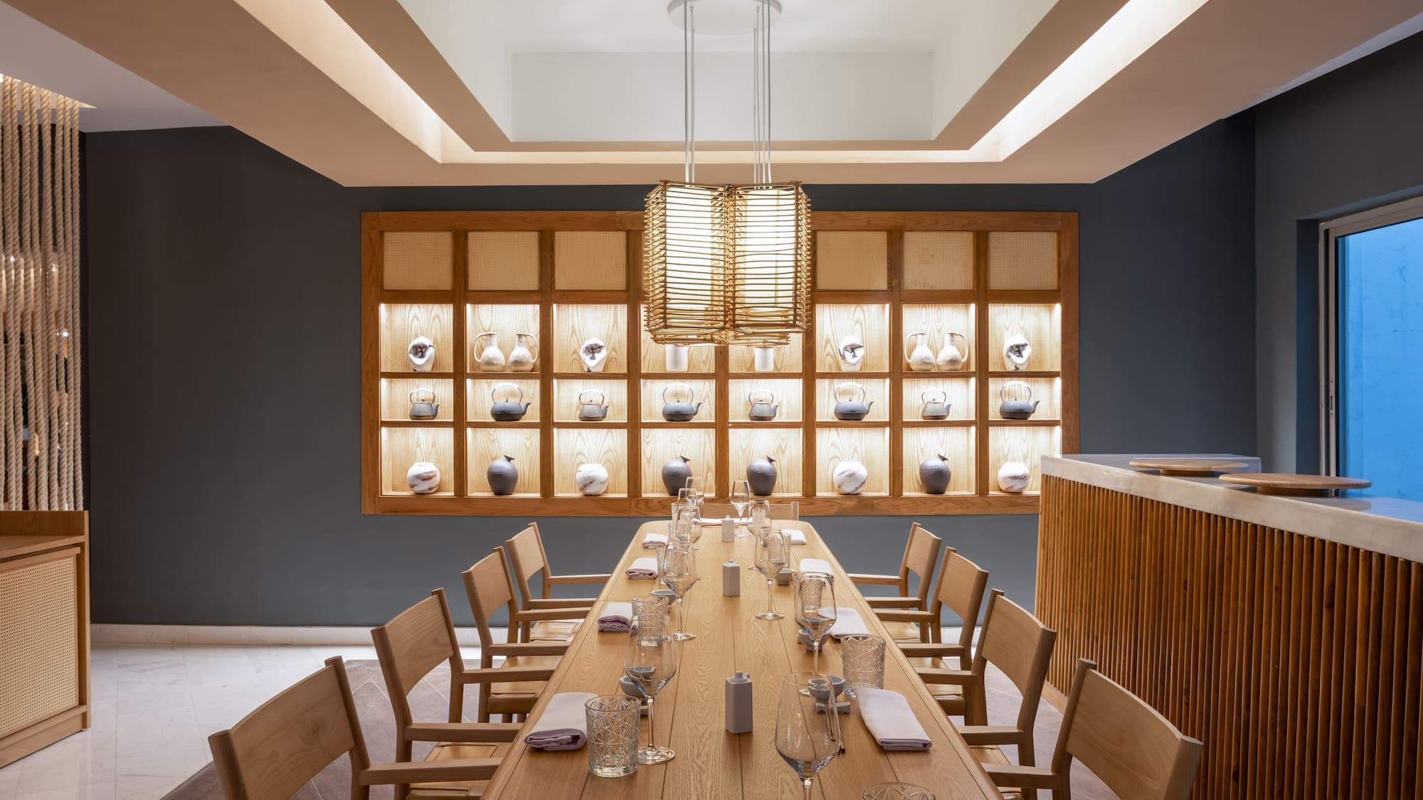 a table set for a dinner party