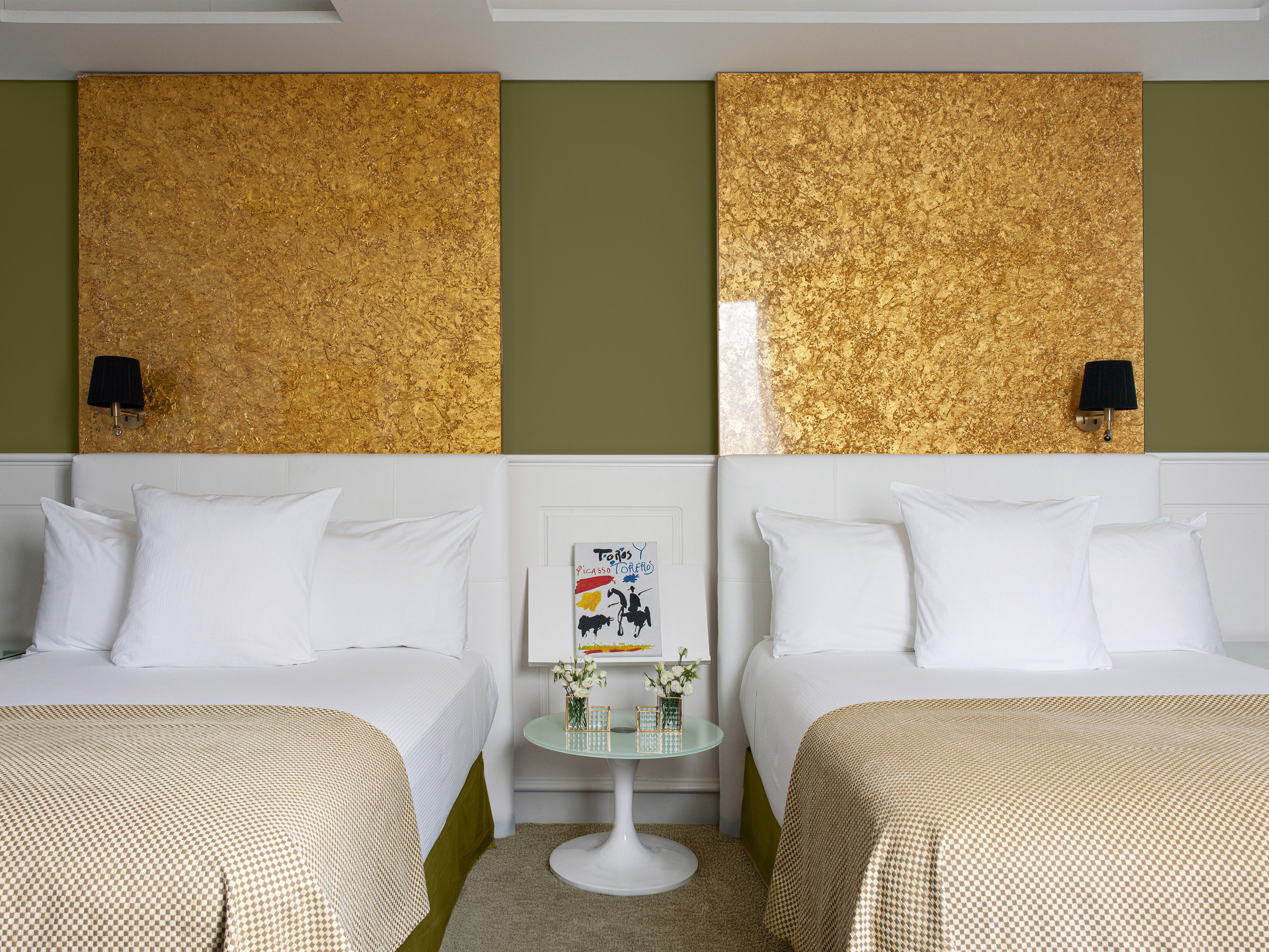 two beds in a room