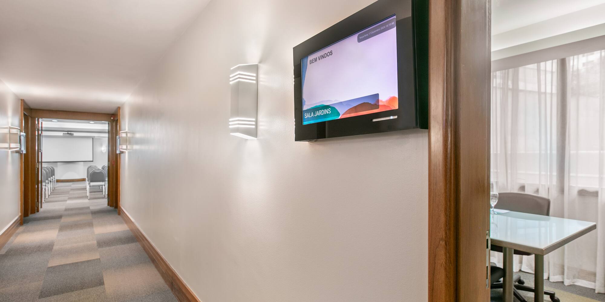 a tv mounted on a wall