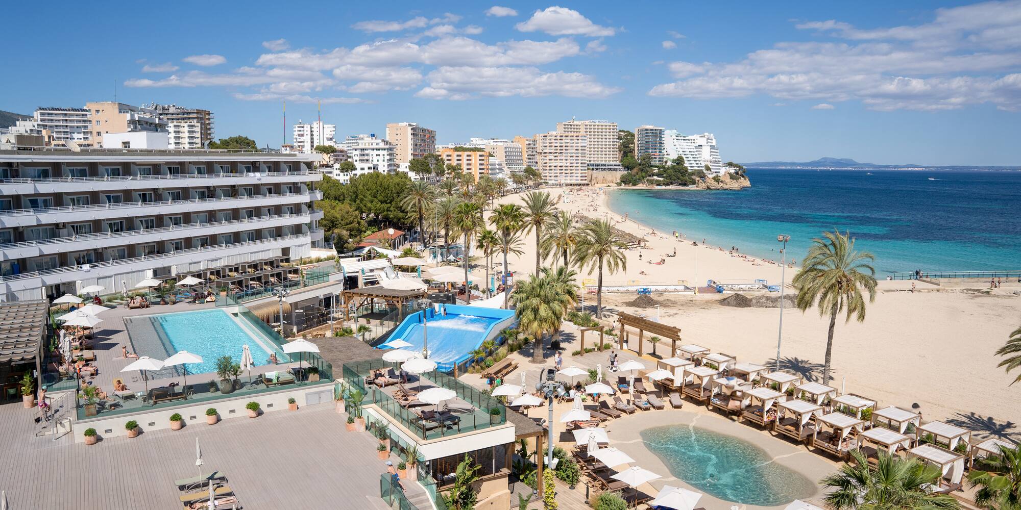 a city with buildings and water