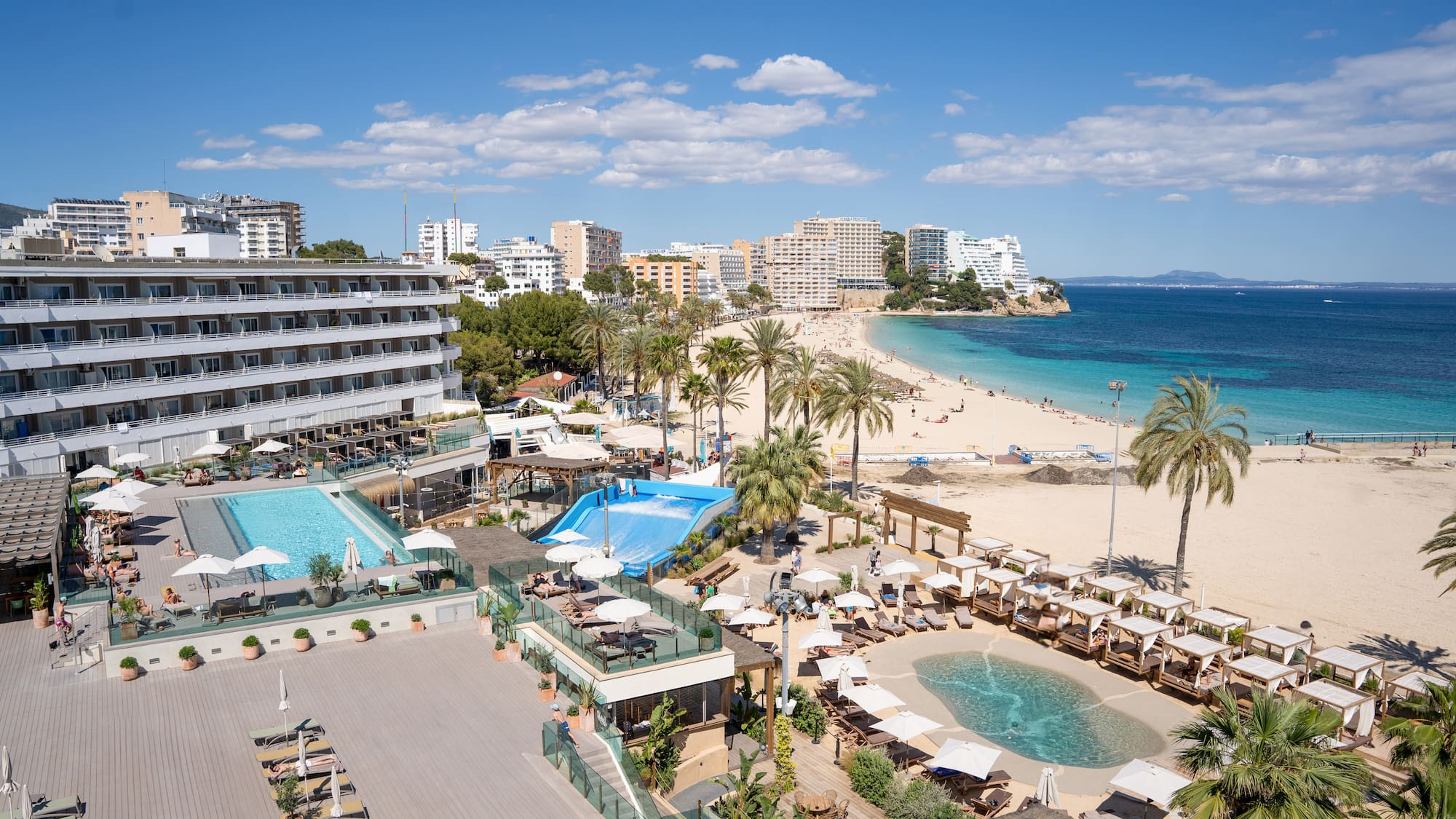 a city with buildings and water
