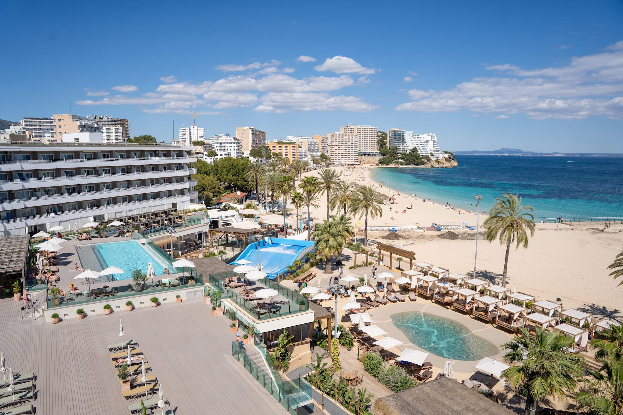 a city with buildings and water